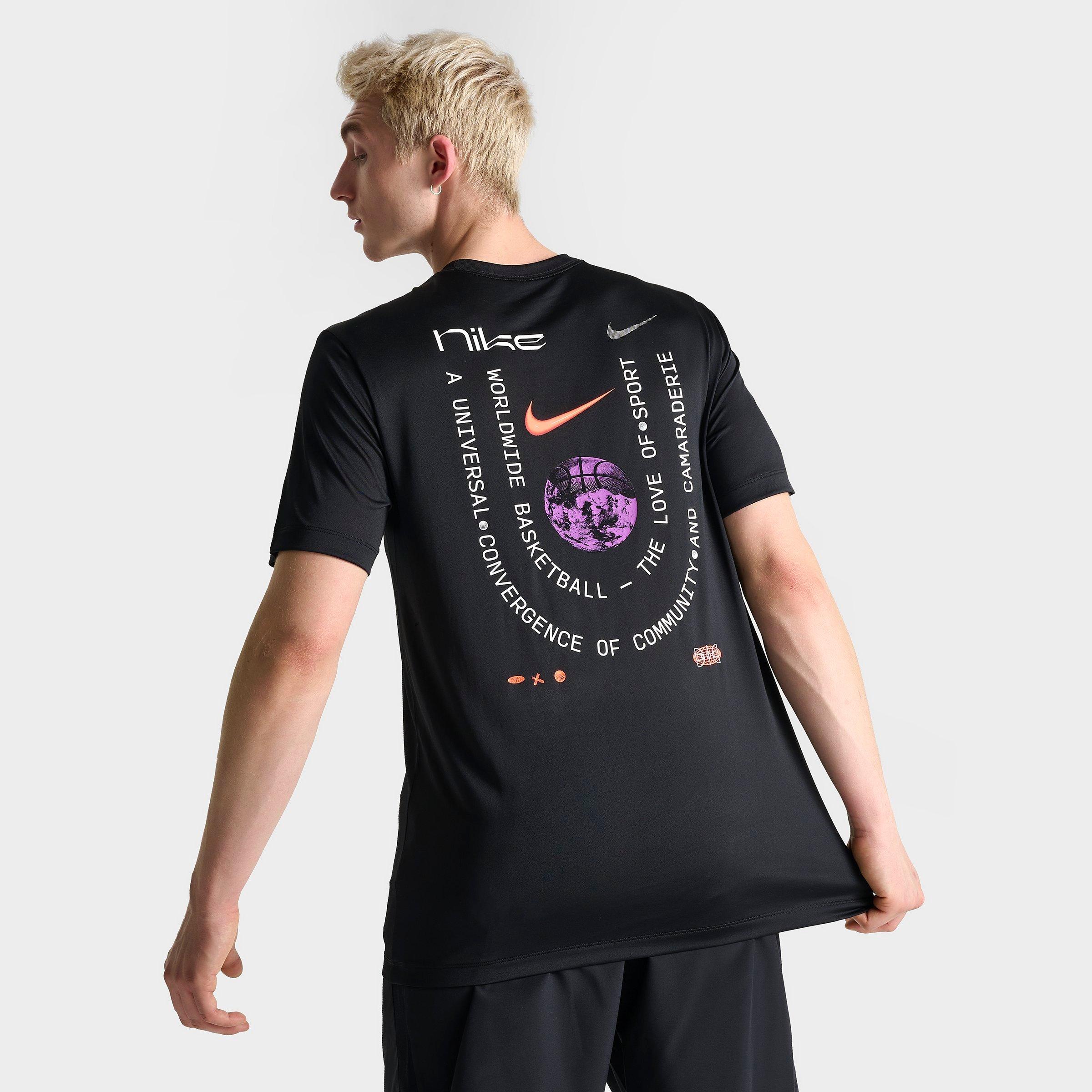 Shop Nike Men's Dri-fit Worldwide Basketball T-shirt In Black