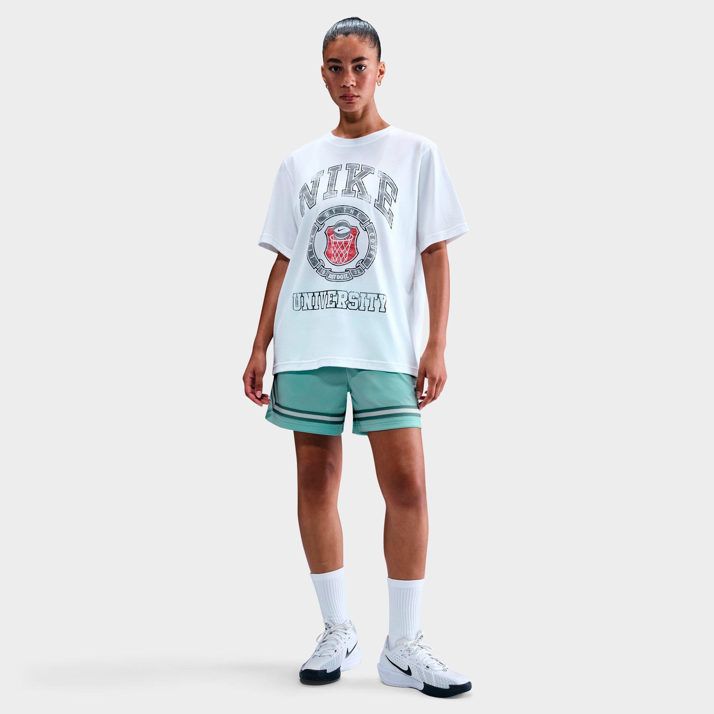 Nike Women's Crossover Dri-FIT 5" Basketball Shorts in Mint Foam/Cannon/Cannon Size: XS