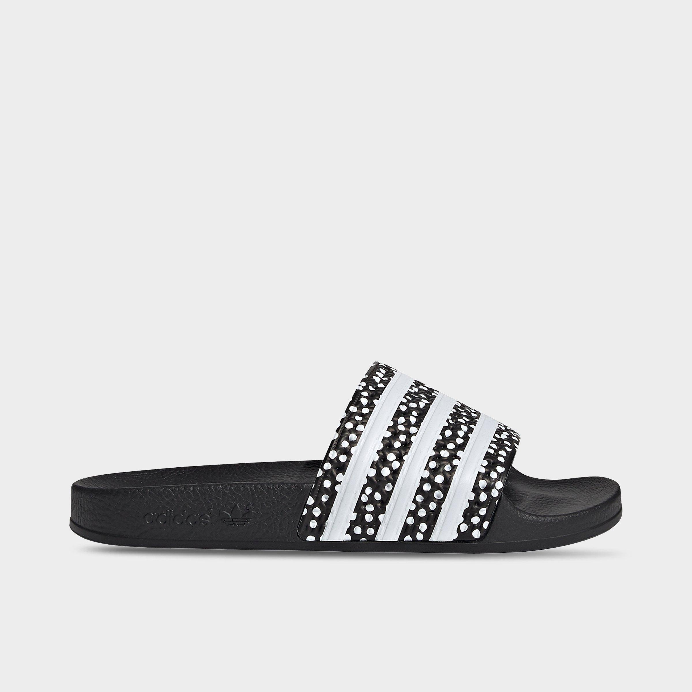 Adidas Originals Adidas Women's Adilette Print Slide Sandals In Core Black/core White