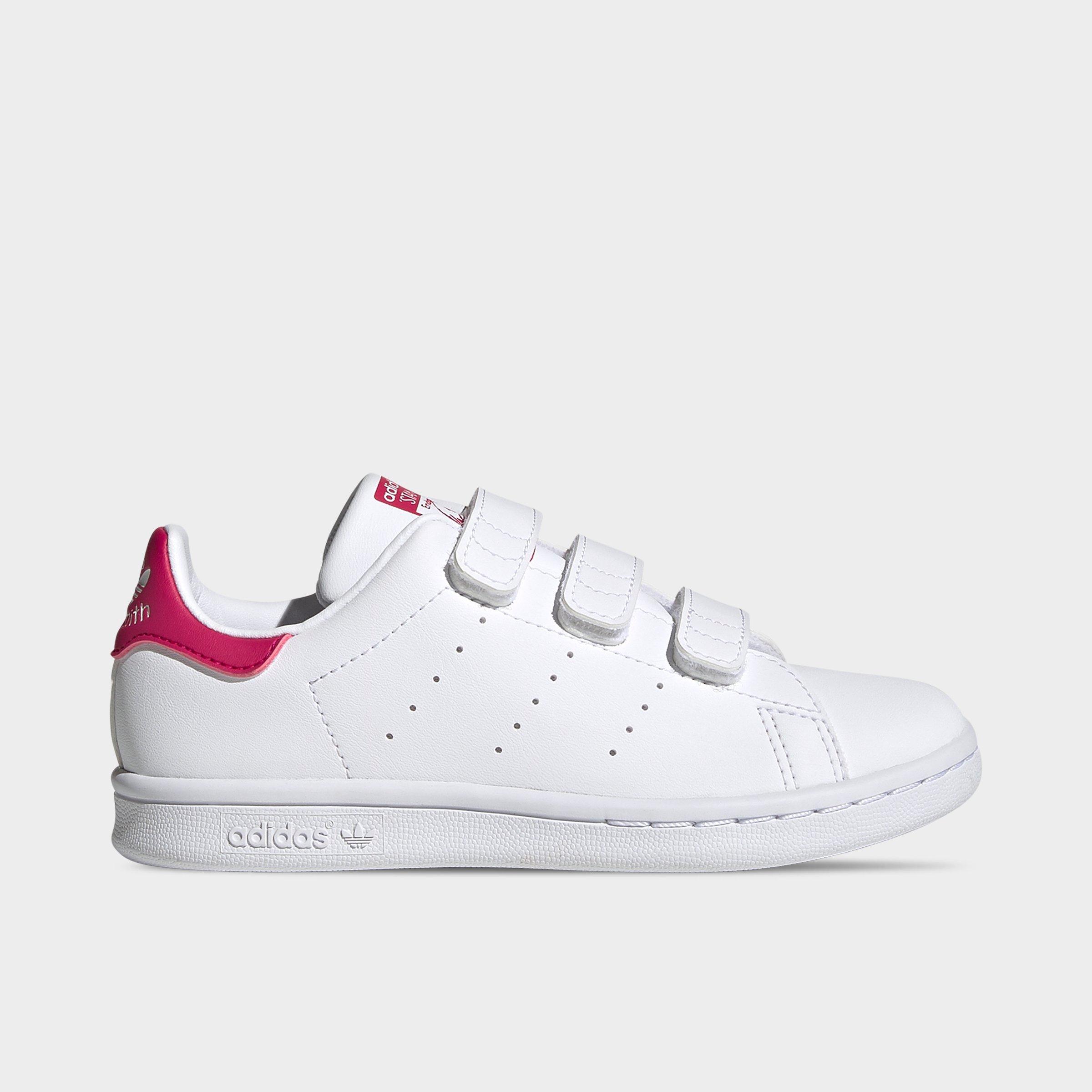 Adidas Originals Adidas Little Kids' Originals Stan Smith Hook-and-loop Casual Shoes In White/pink