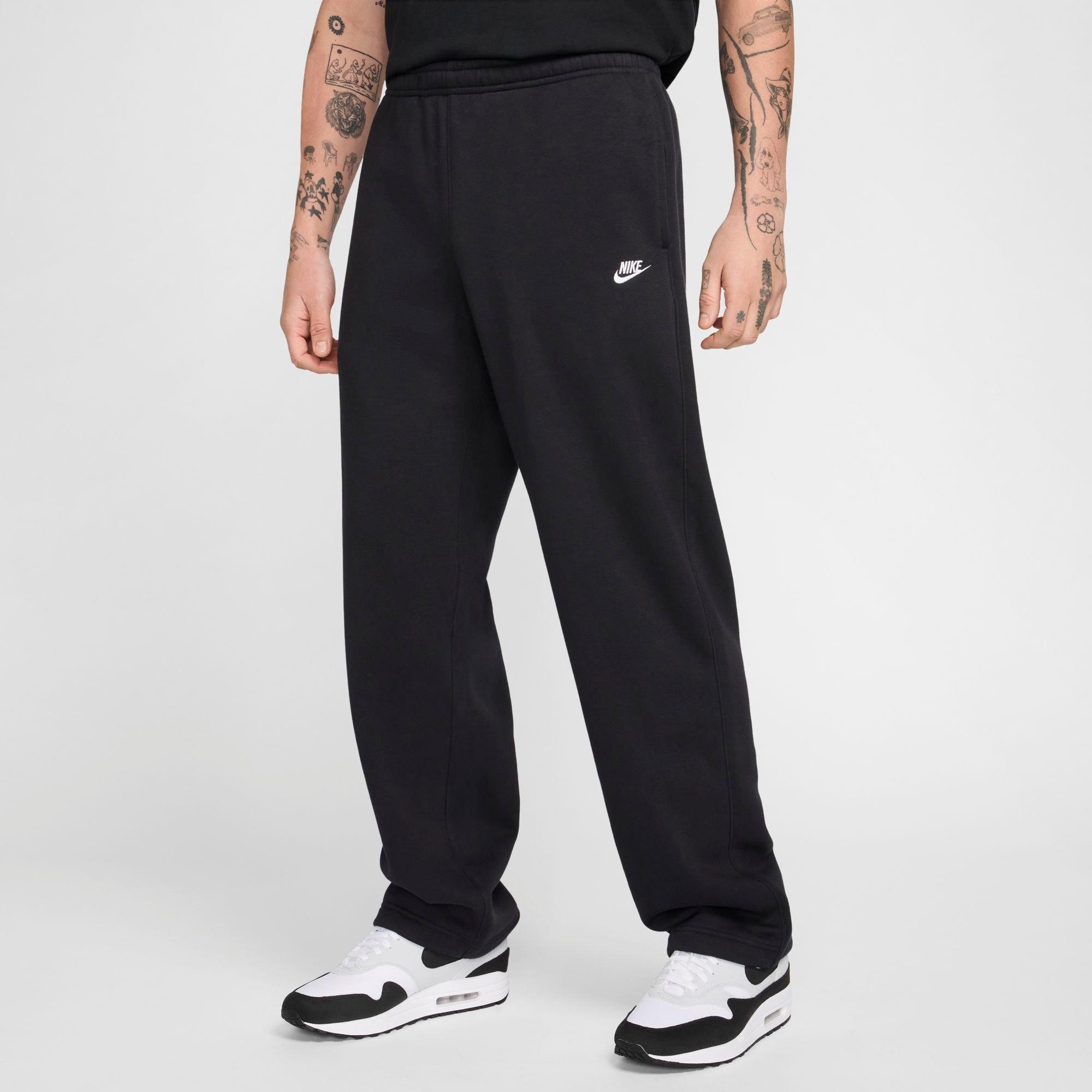 Nike Men's Club Fleece Bungee Sweatpants in Black/Black Size Large Cotton/Polyester/Fleece