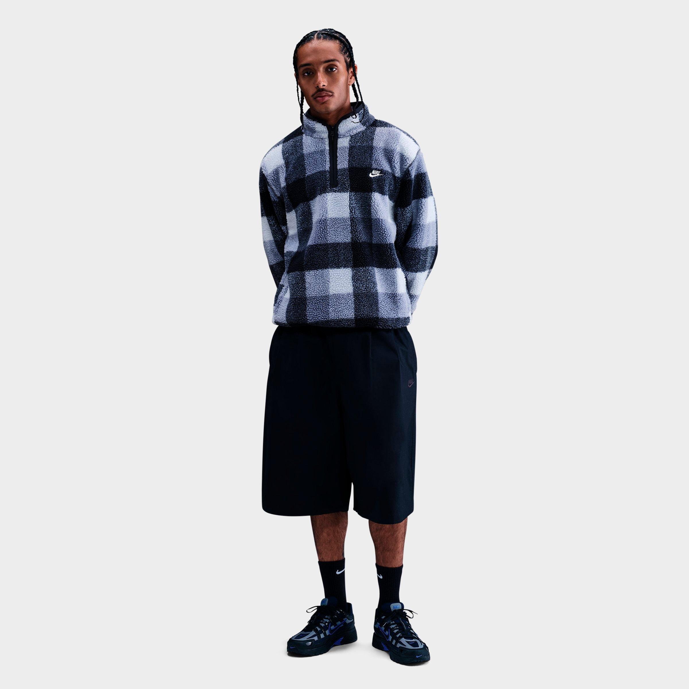 Nike Men's Club Winterized Fleece Half-Zip Top in Ghost/Obsidian/World Indigo Size: Large