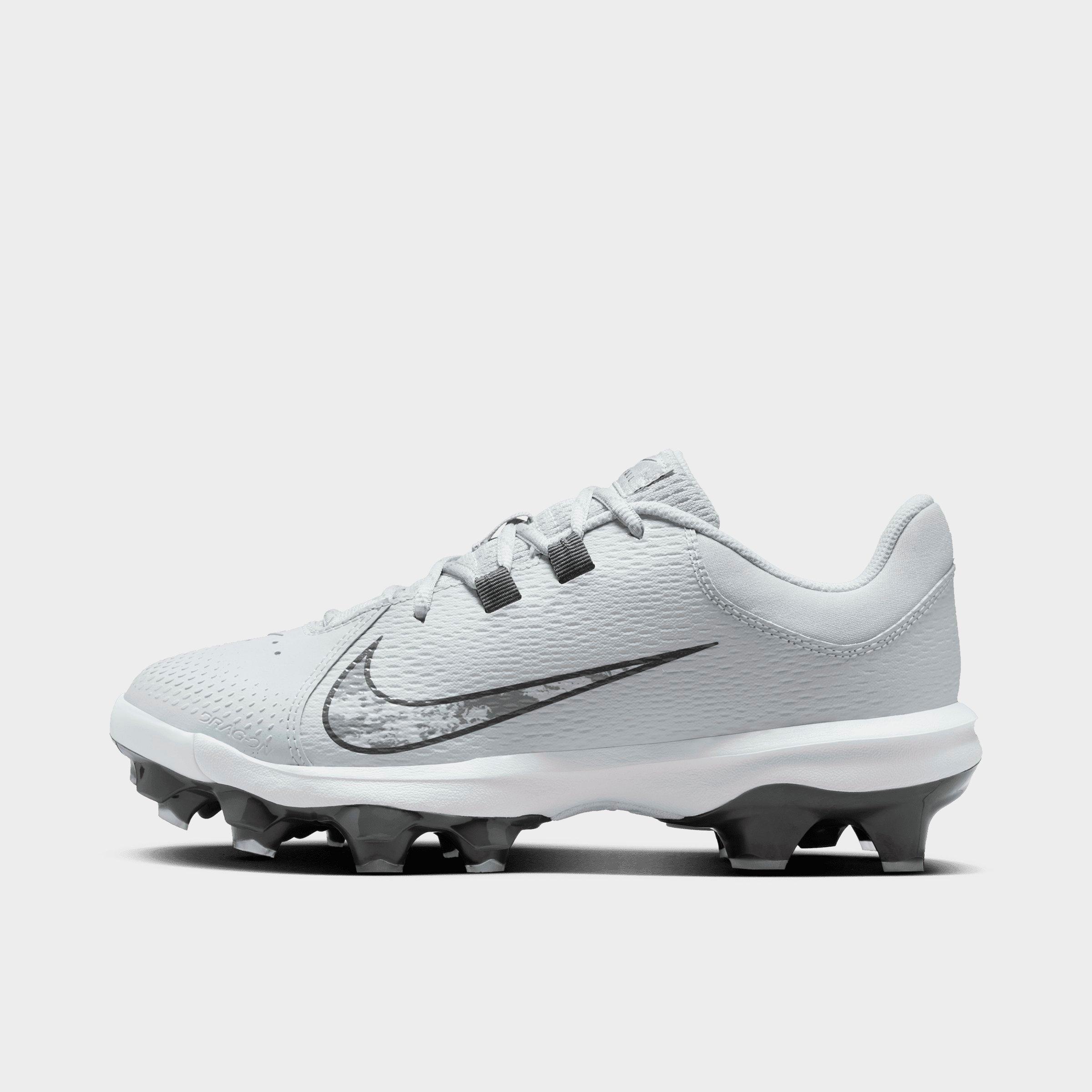 Nike Women's Hyperdiamond 4 Pro MCS Softball Cleats in Pure Platinum/Iron Grey/White Size: 6.0