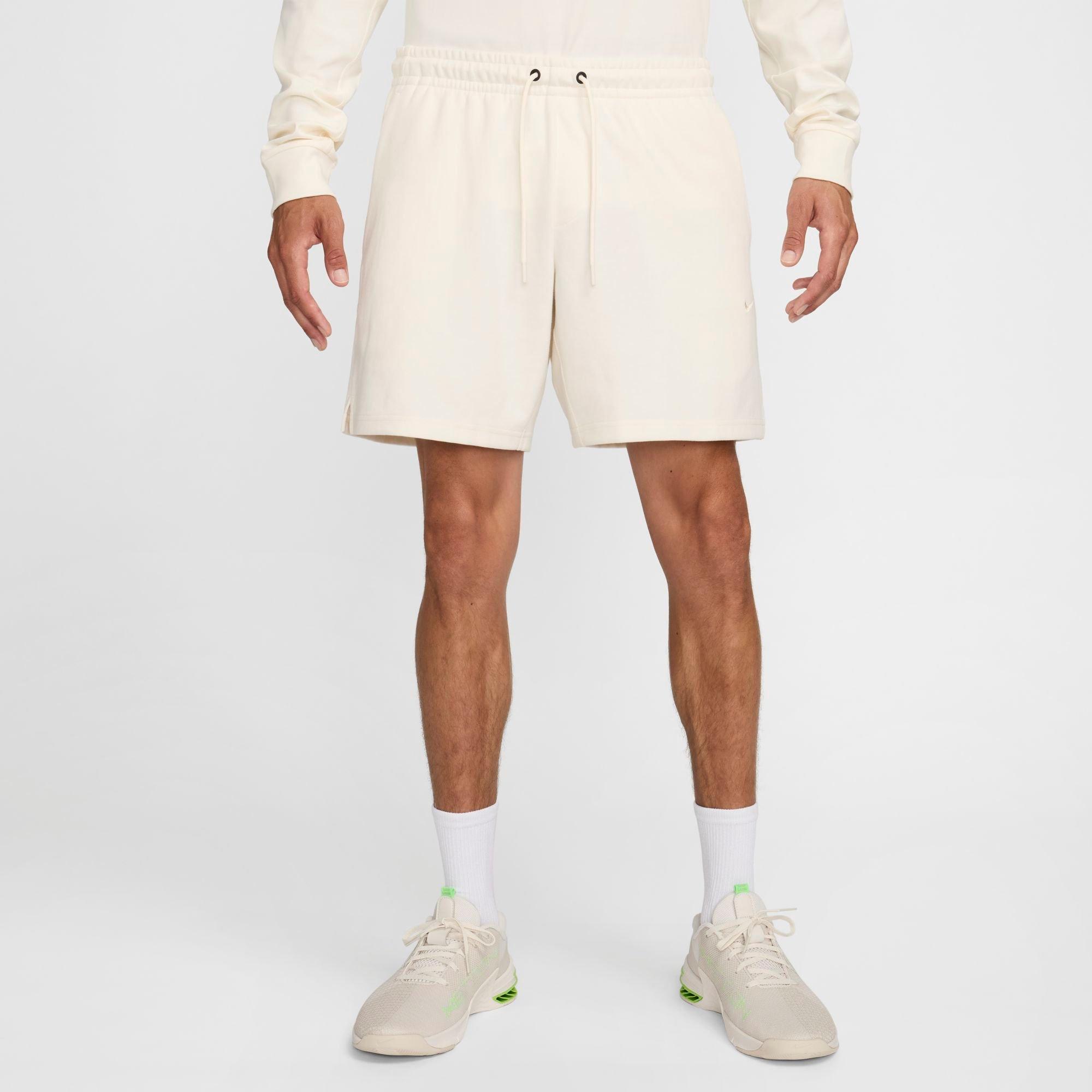 Nike Men's Primary Dri-FIT UV Unlined 7" Versatile Shorts in Off-White/Pale Ivory Size Large Cotton/Polyester/Knit