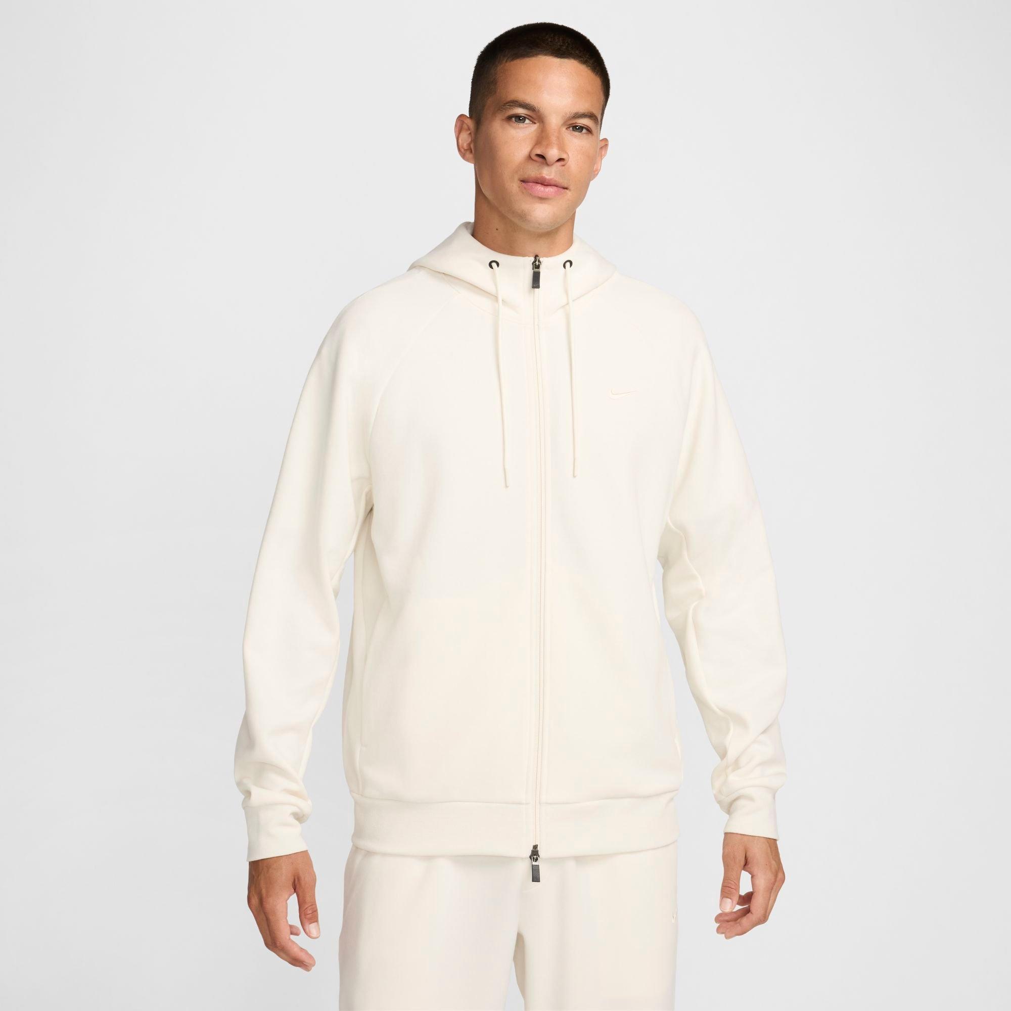 Nike Men's Primary Dri-FIT UV Full-Zip Versatile Hoodie in Pale Ivory/Pale Ivory Size: 2XS