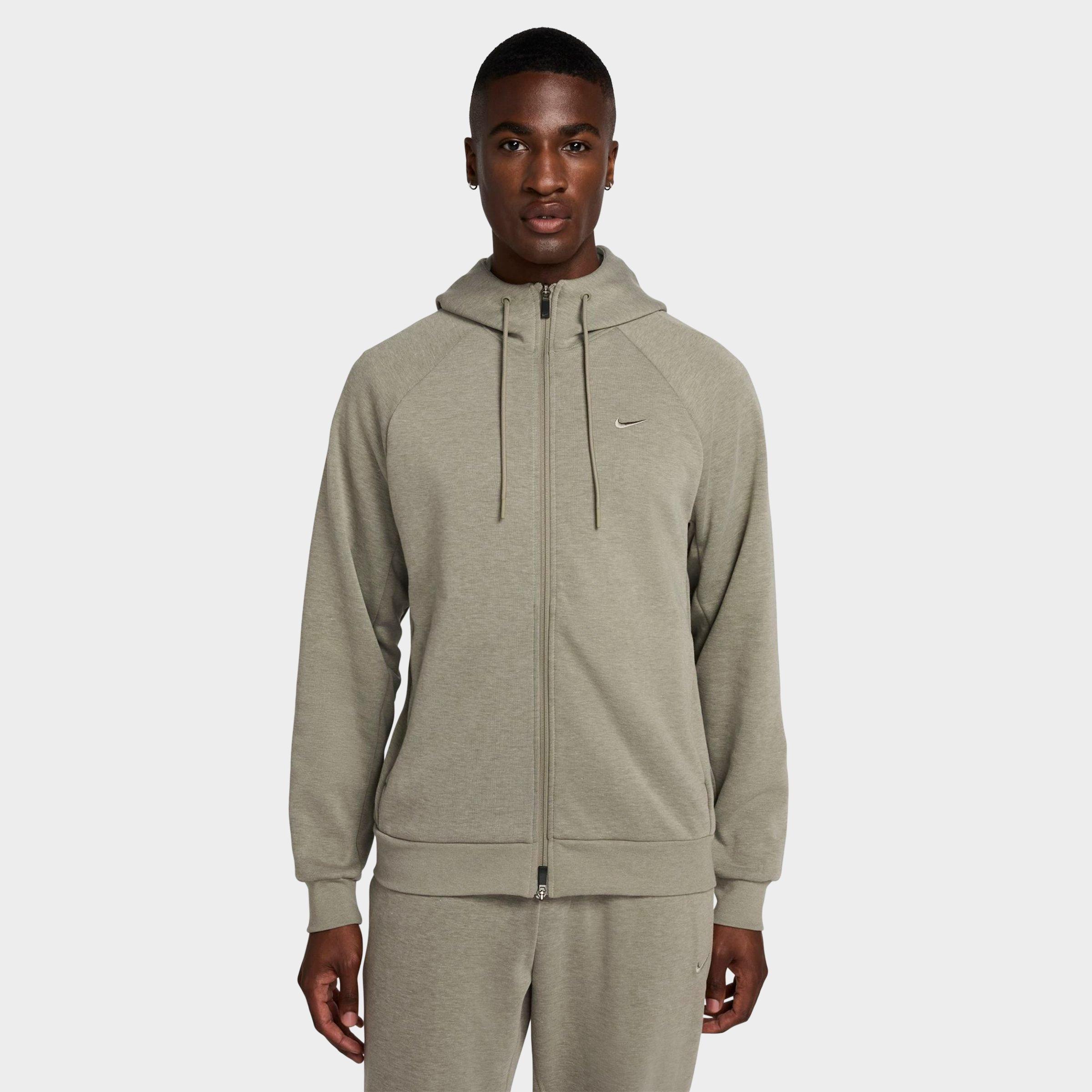 Nike Men's Primary Dri-FIT UV Full-Zip Versatile Hoodie in Green/Light Army Size 2XL Cotton/Polyester/Knit