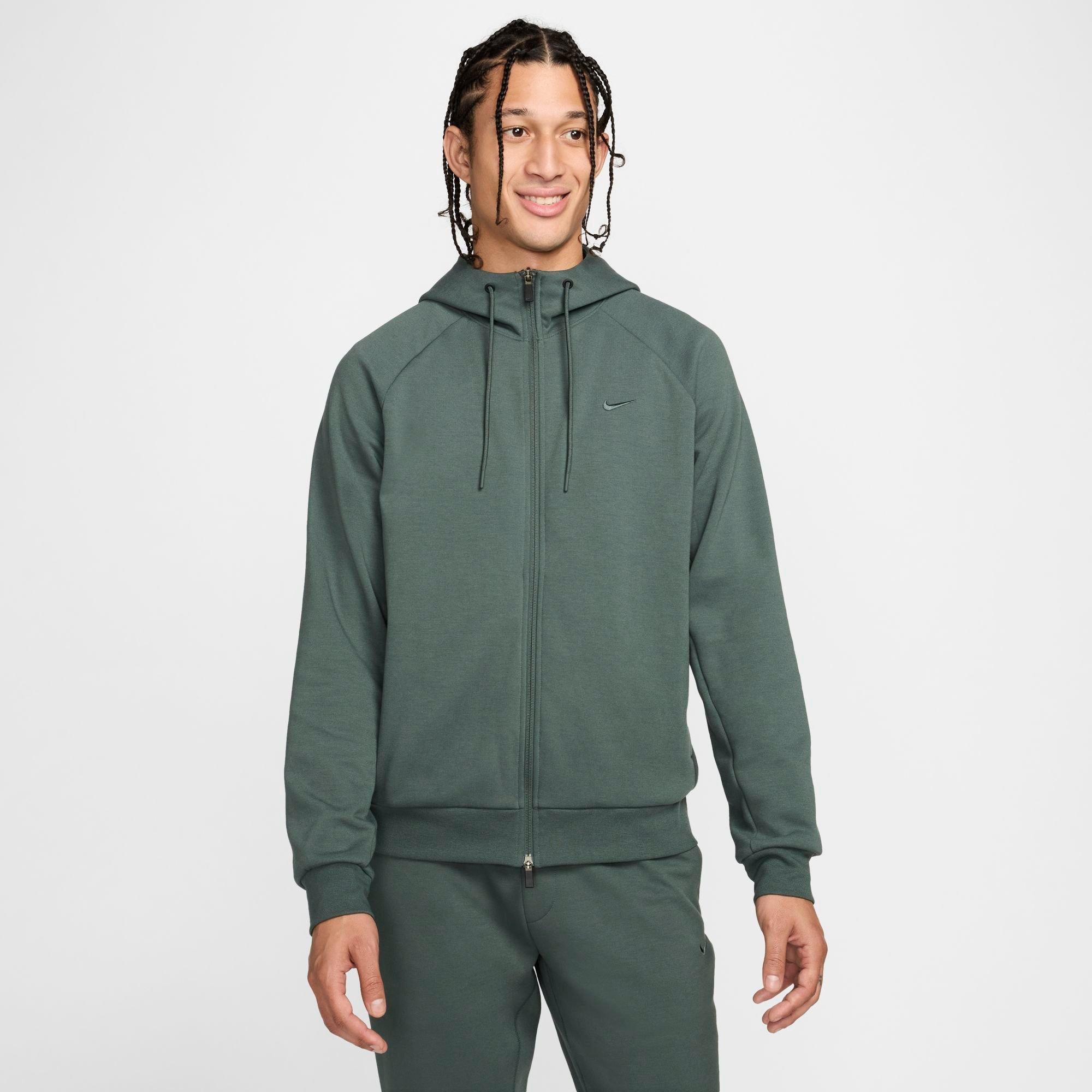 Nike Men's Primary Dri-FIT UV Full-Zip Versatile Hoodie in Vintage Green/Vintage Green Size: 2XS