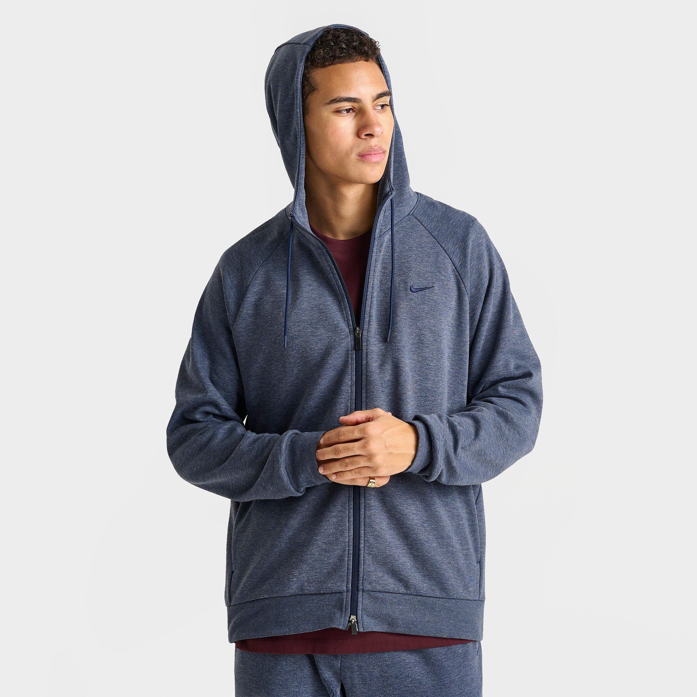 Nike Men's Primary Dri-FIT UV Full-Zip Versatile Hoodie in Blue/Obsidian Size 3XL Cotton/Polyester/Knit