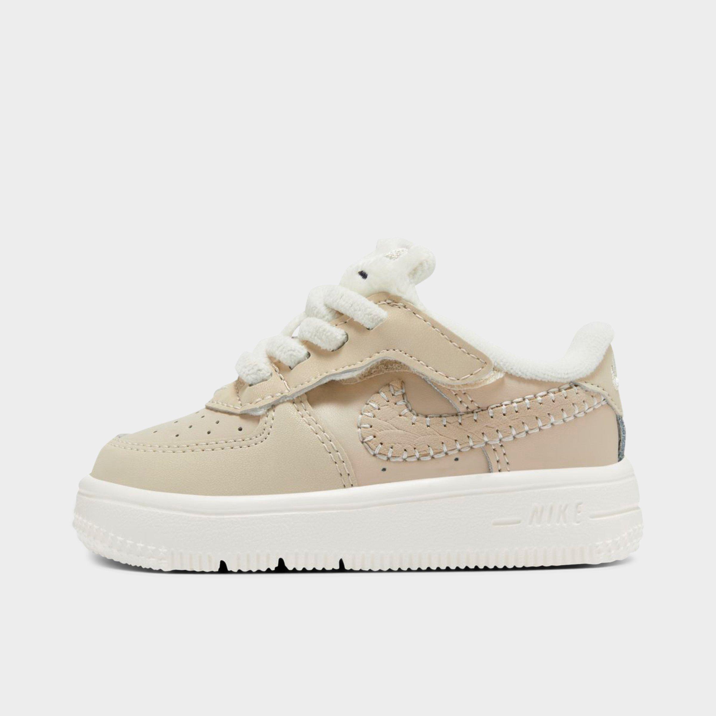 Nike Kids' Toddler Force 1 Low EasyOn SE Casual Shoes in Beige/Sanddrift Size 5.0 Leather