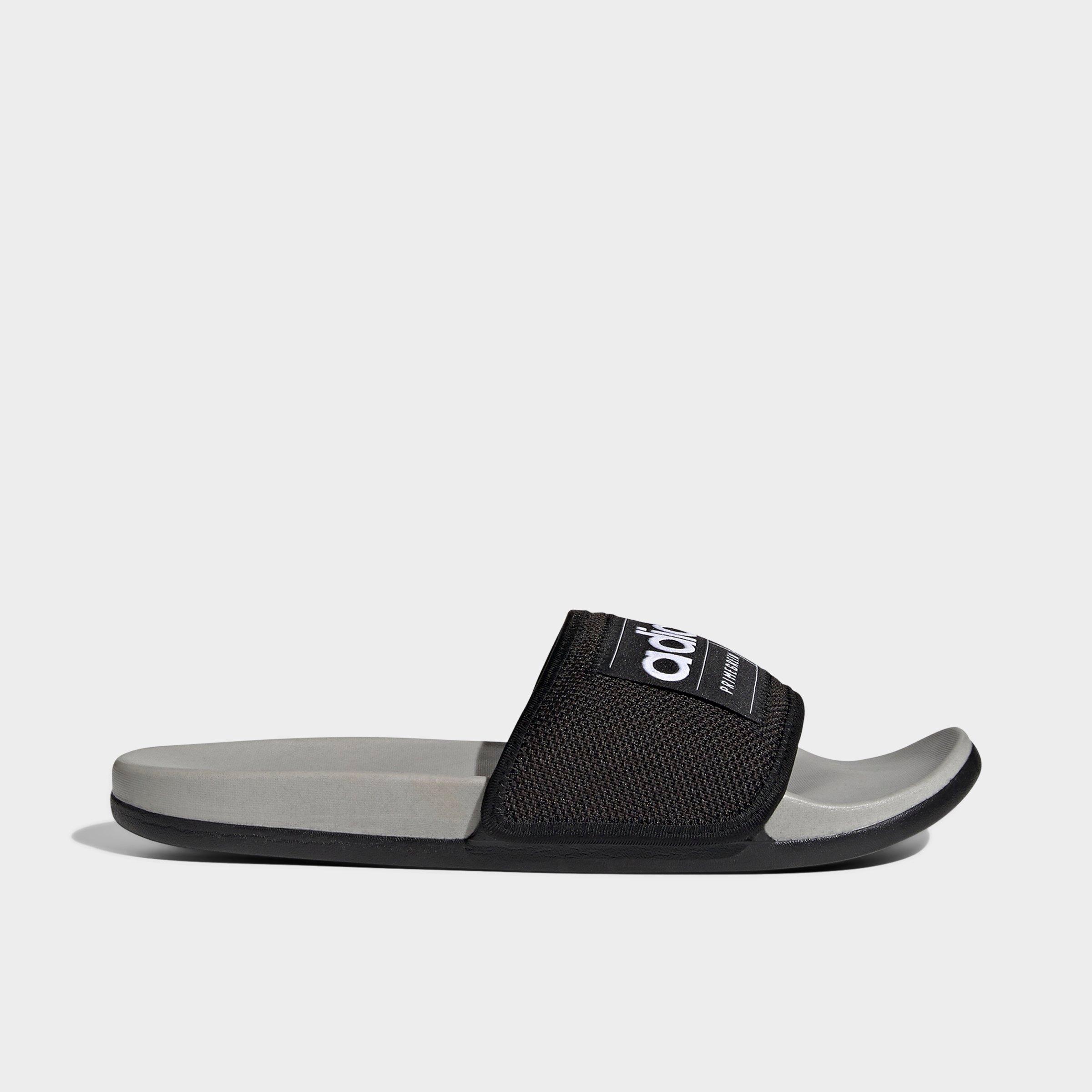 Adidas Originals Adidas Men's Adilette Printed Comfort Slide Sandals In Black/white/grey
