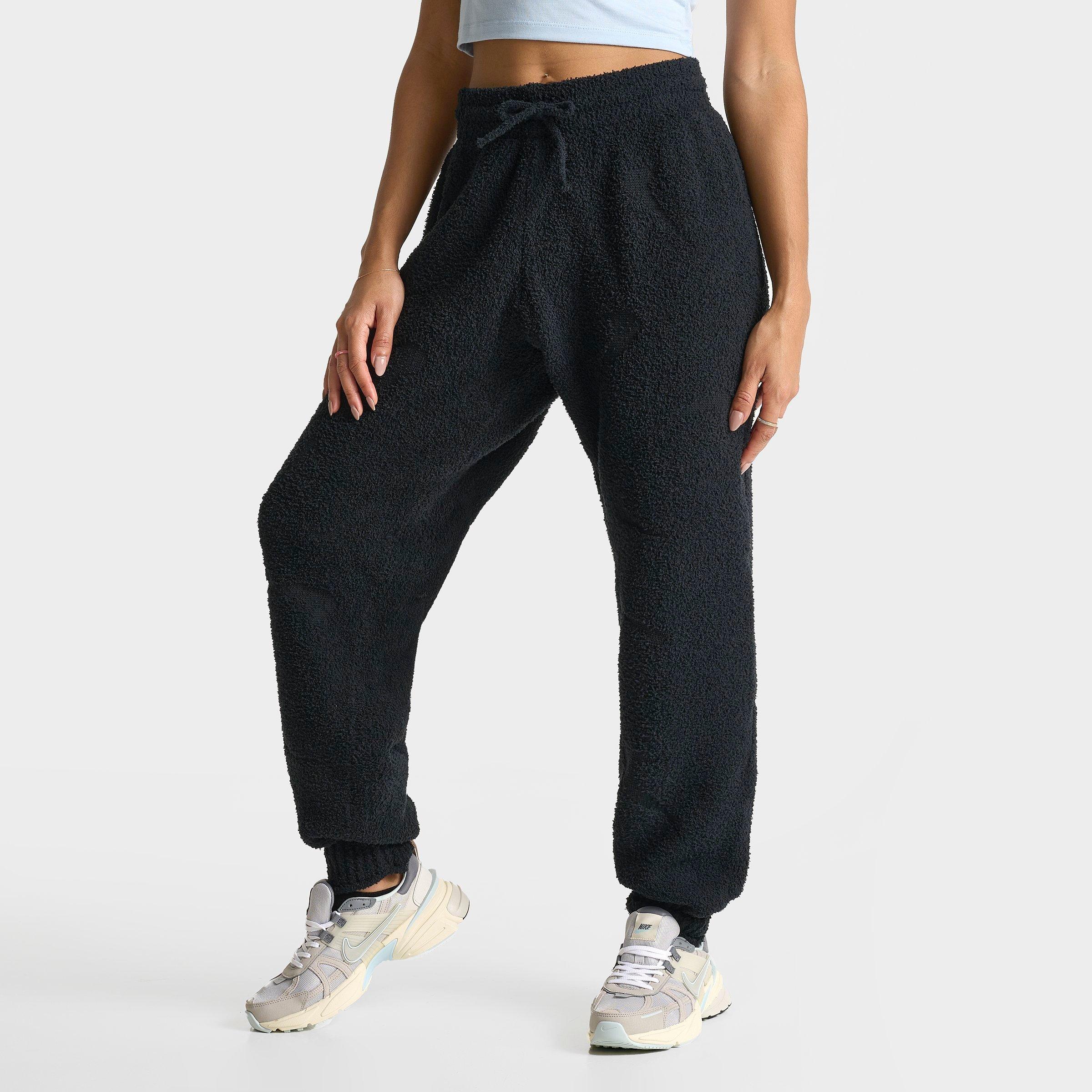Nike Women's Sportswear Phoenix Cozy Bouclé High-Waisted Jogger Pants in Black/Black Size Small Nylon/Polyester/Spandex