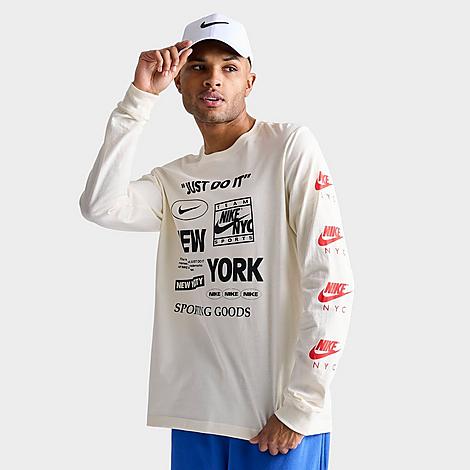 Nike Men's Sportswear Just Do It Nyc Graphic Long-sleeve T-shirt In Pale Ivory