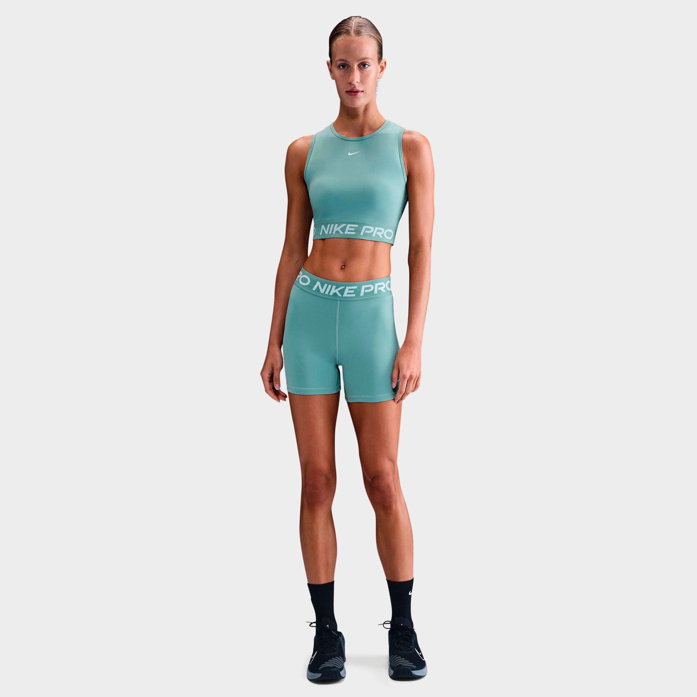 Nike Women's Pro Dri-FIT Crop Tank Top in Cannon/White Size: 2XS