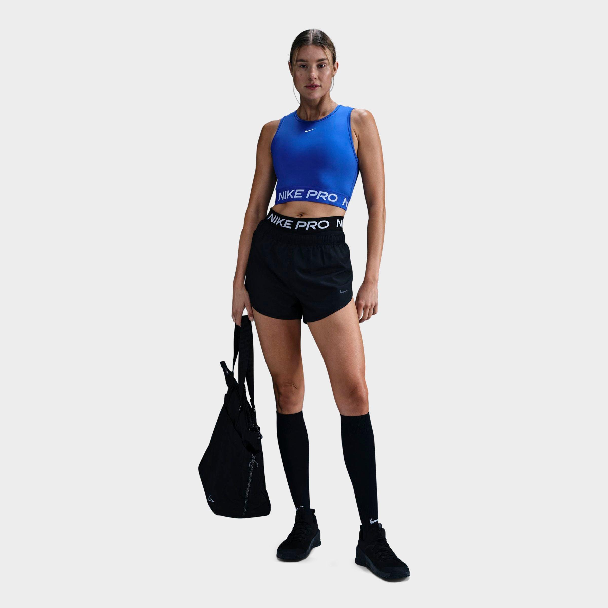Nike Women's Pro Dri-FIT Crop Tank Top in Hyper Royal/White Size: 2XL