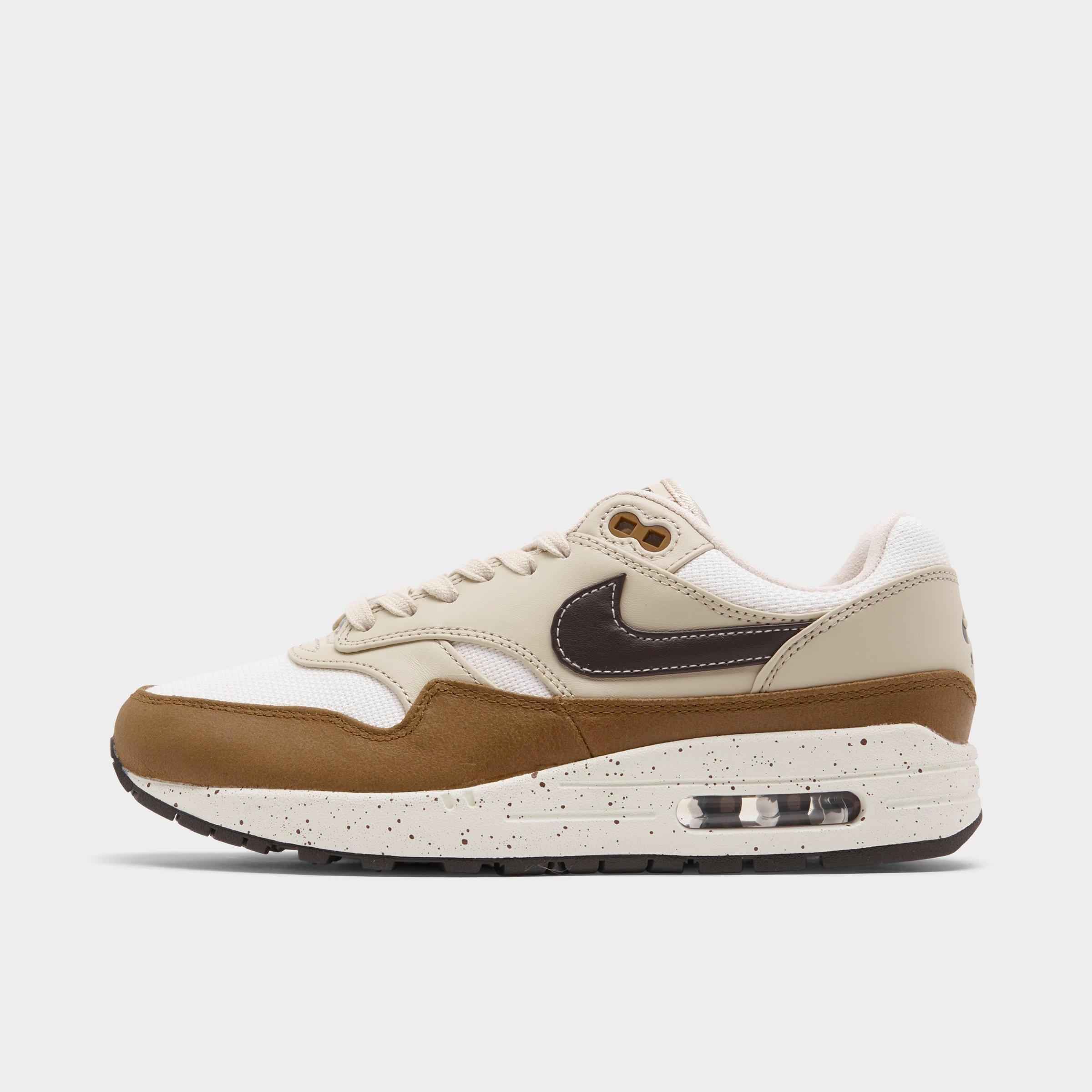 Nike White & Brown Air Max 1 '87 Sneakers In Velvet Brown/sanddrift/sail