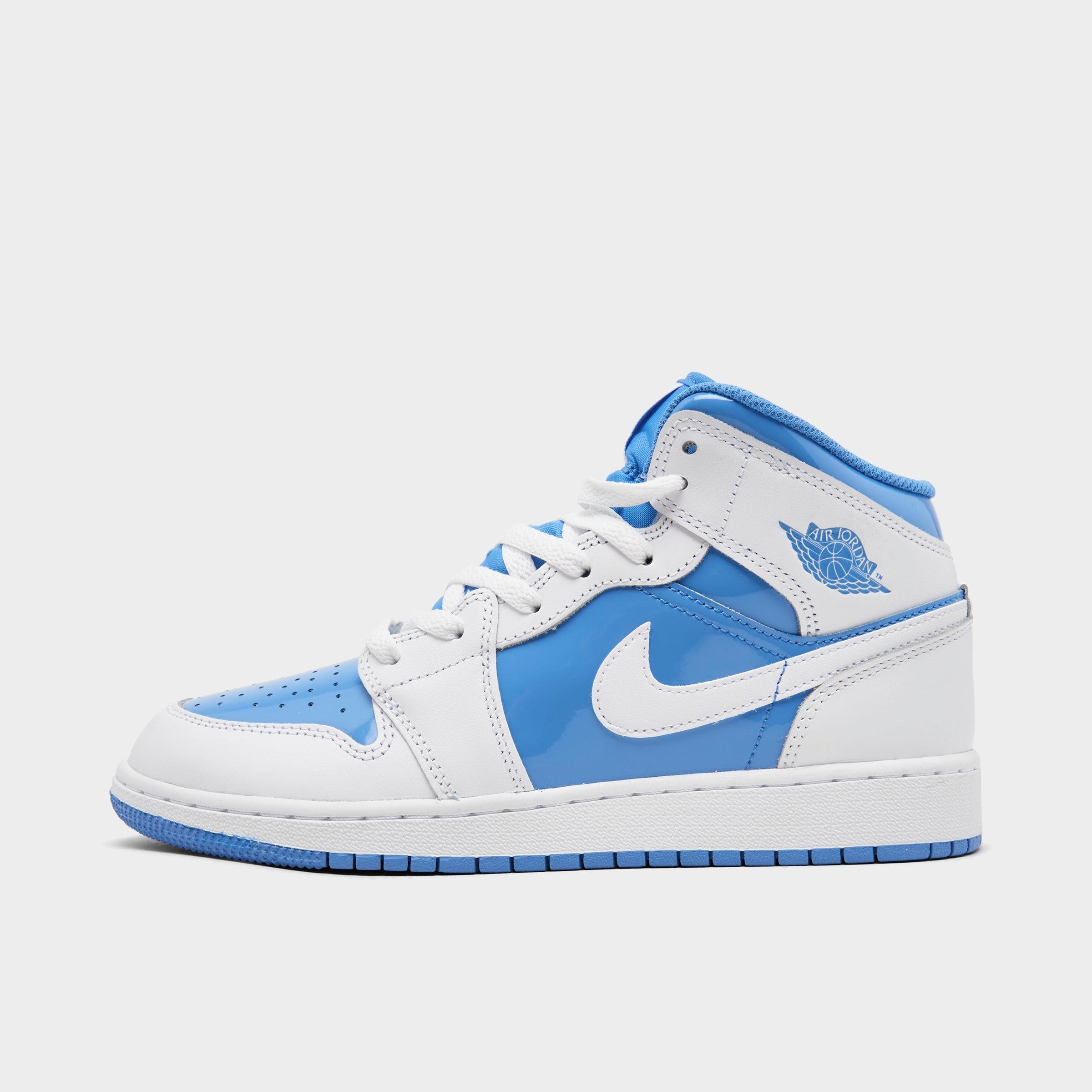 Nike Jordan Big Kids' Air Retro 1 Mid Se Casual Shoes In White/legend Blue