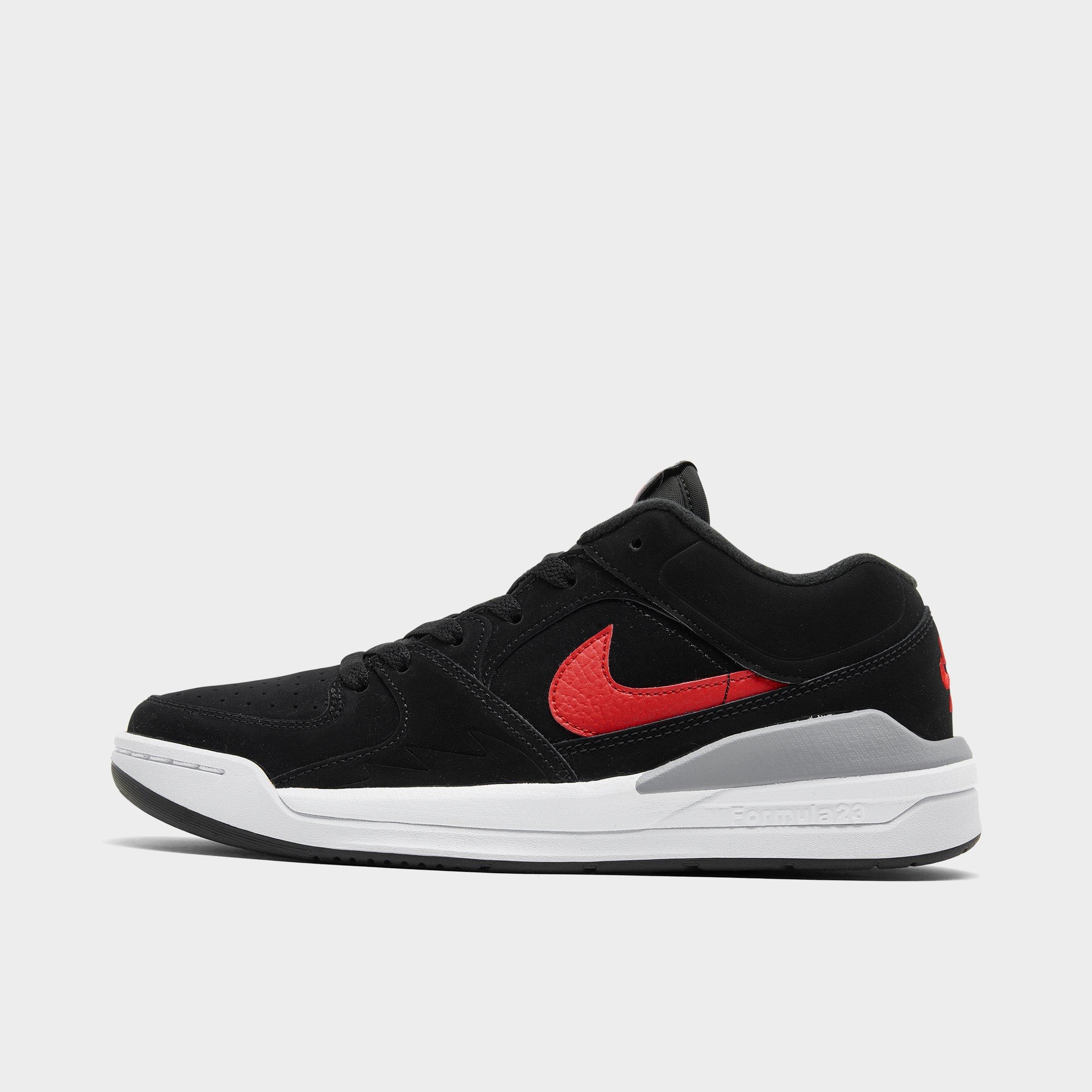 Nike Big Kids' Air Jordan Stadium 90 Casual Shoes In Black/fire Red/white/cement Grey