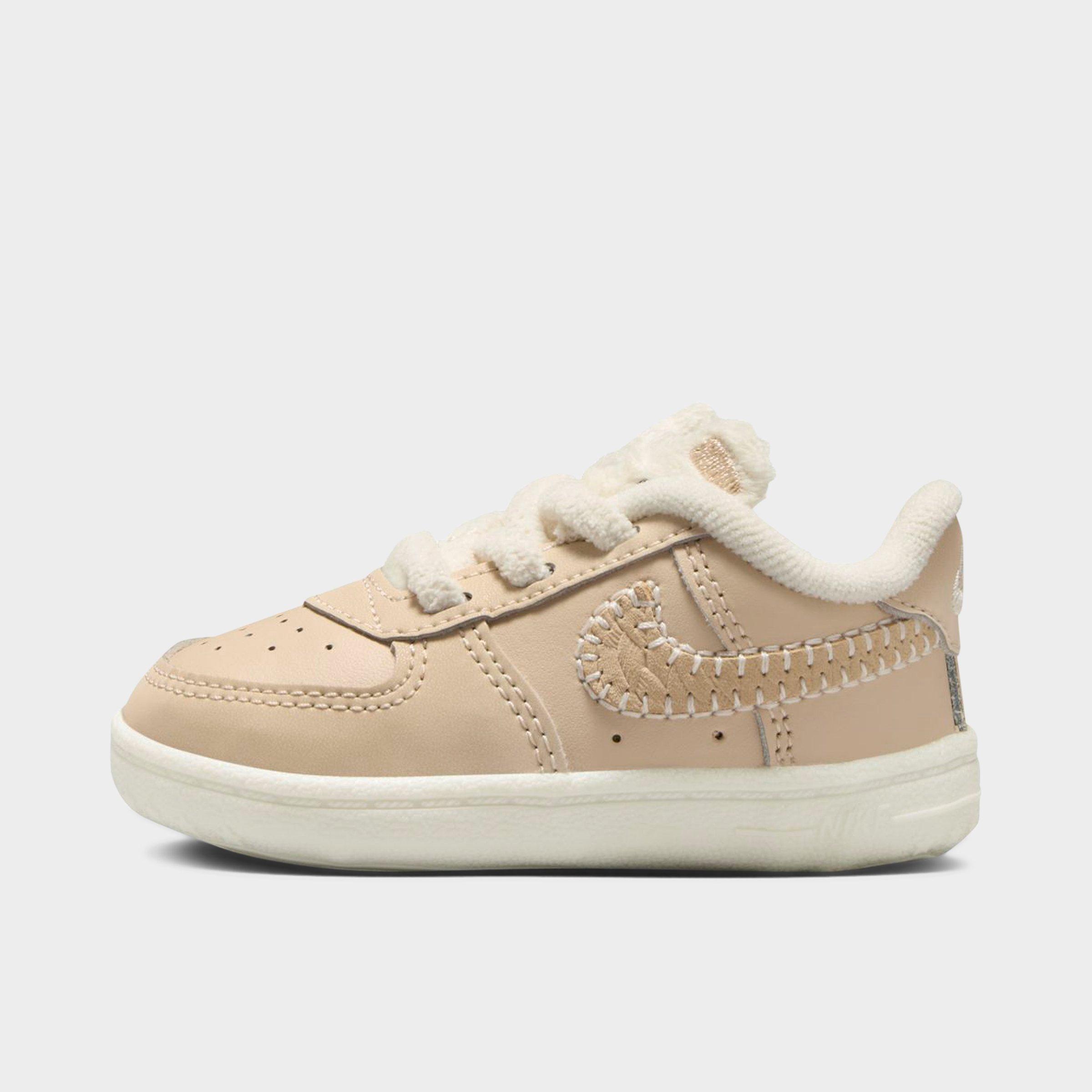 Nike Infant Force 1 Low Easyon Se Crib Booties In Sanddrift/sail/dark Raisin/pale Ivory