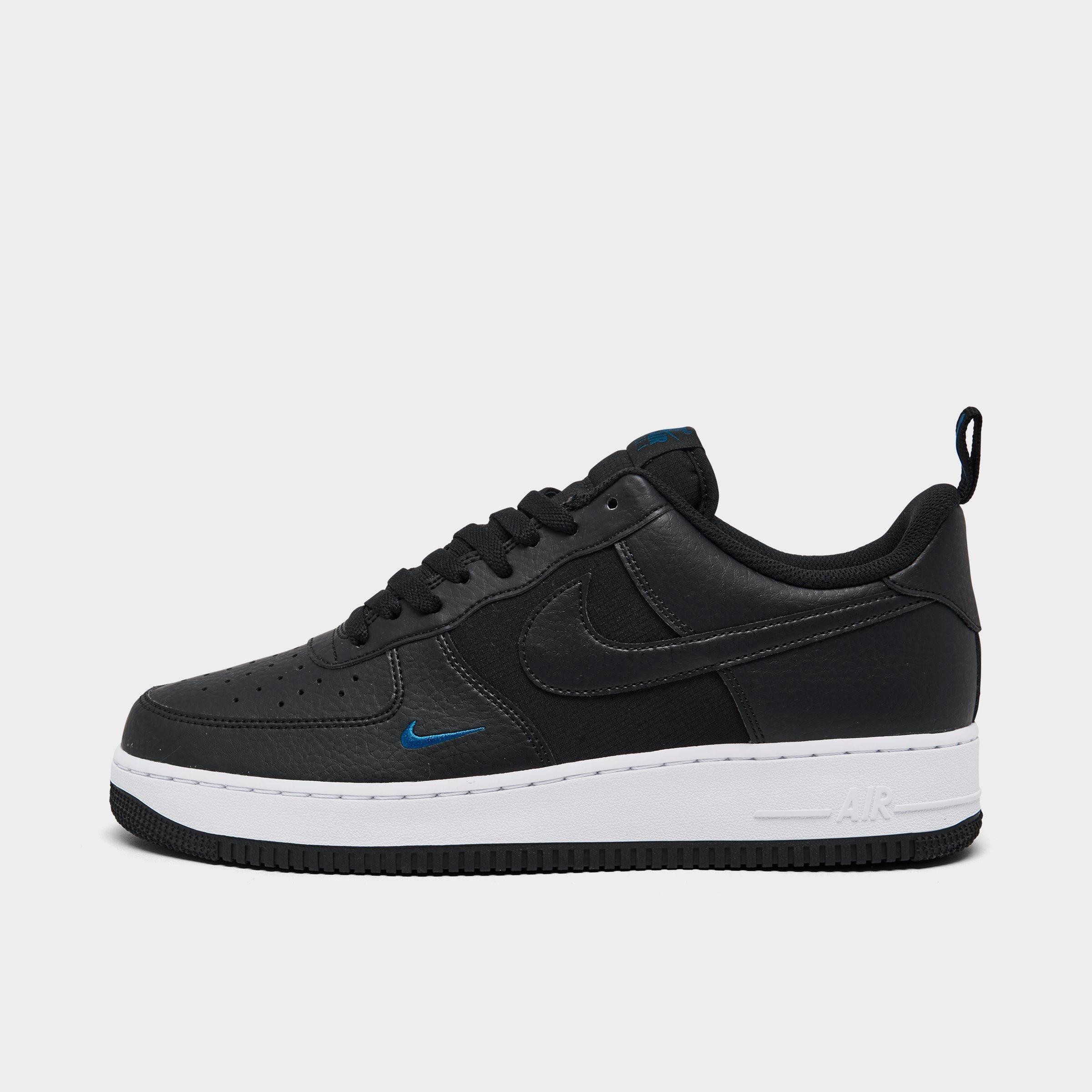 Nike Men's Air Force 1 Low Se Ripstop Casual Shoes In Black/black/court Blue/white
