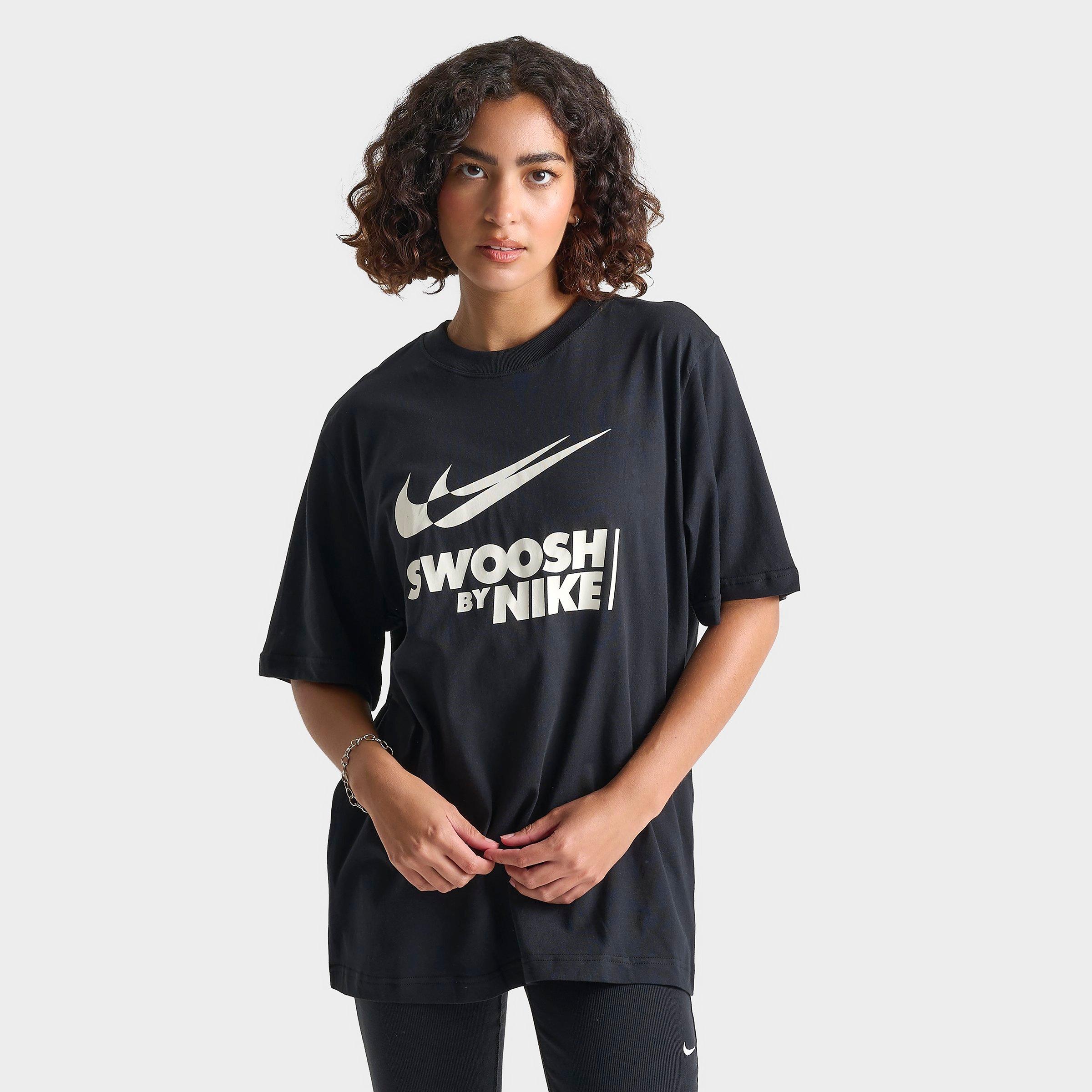 Nike Women's Swoosh Boyfriend T-shirt In Black