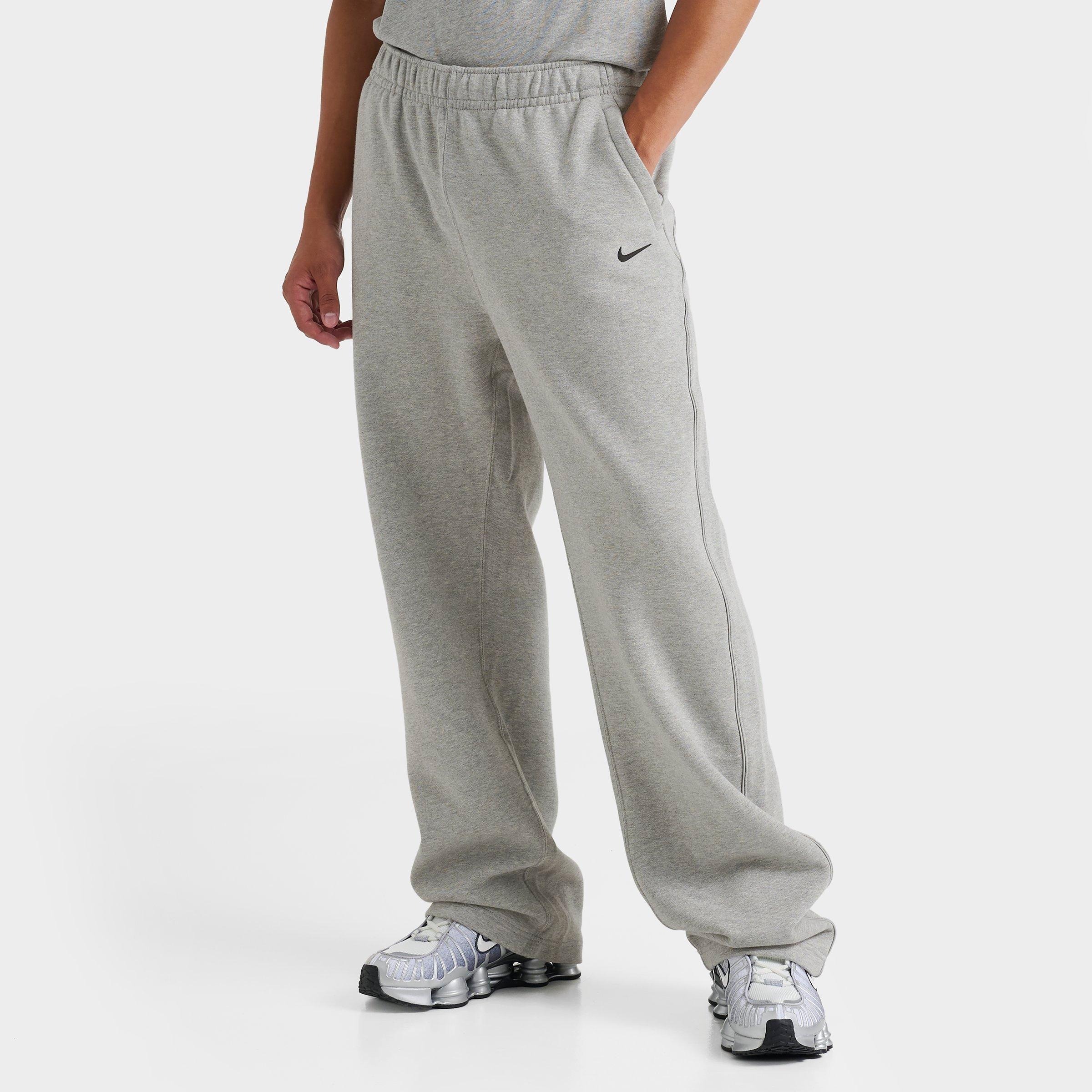 Nike Men's NOCTA Fleece CS Open-Hem Sweatpants in Dark Grey Heather/Matte Silver/Black Size: XS