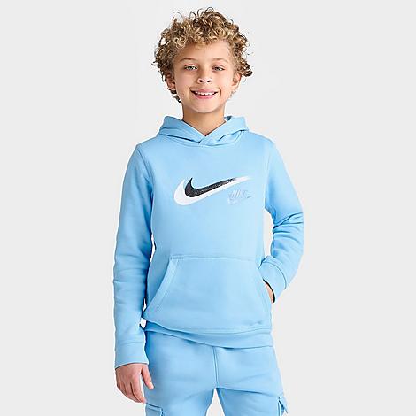 Nike Kids'  Boys' Sportswear Fleece Graphic Pullover Hoodie In Aquarius Blue