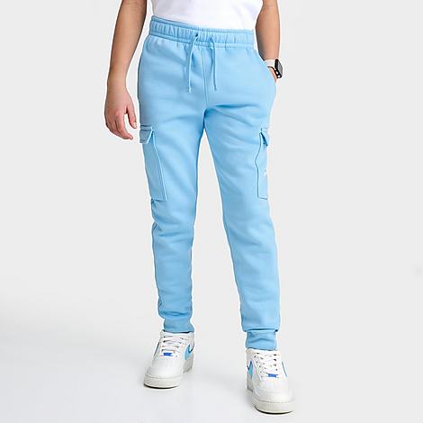Nike Kids'  Boys' Sportswear Fleece Graphic Cargo Jogger Pants In Aquarius Blue