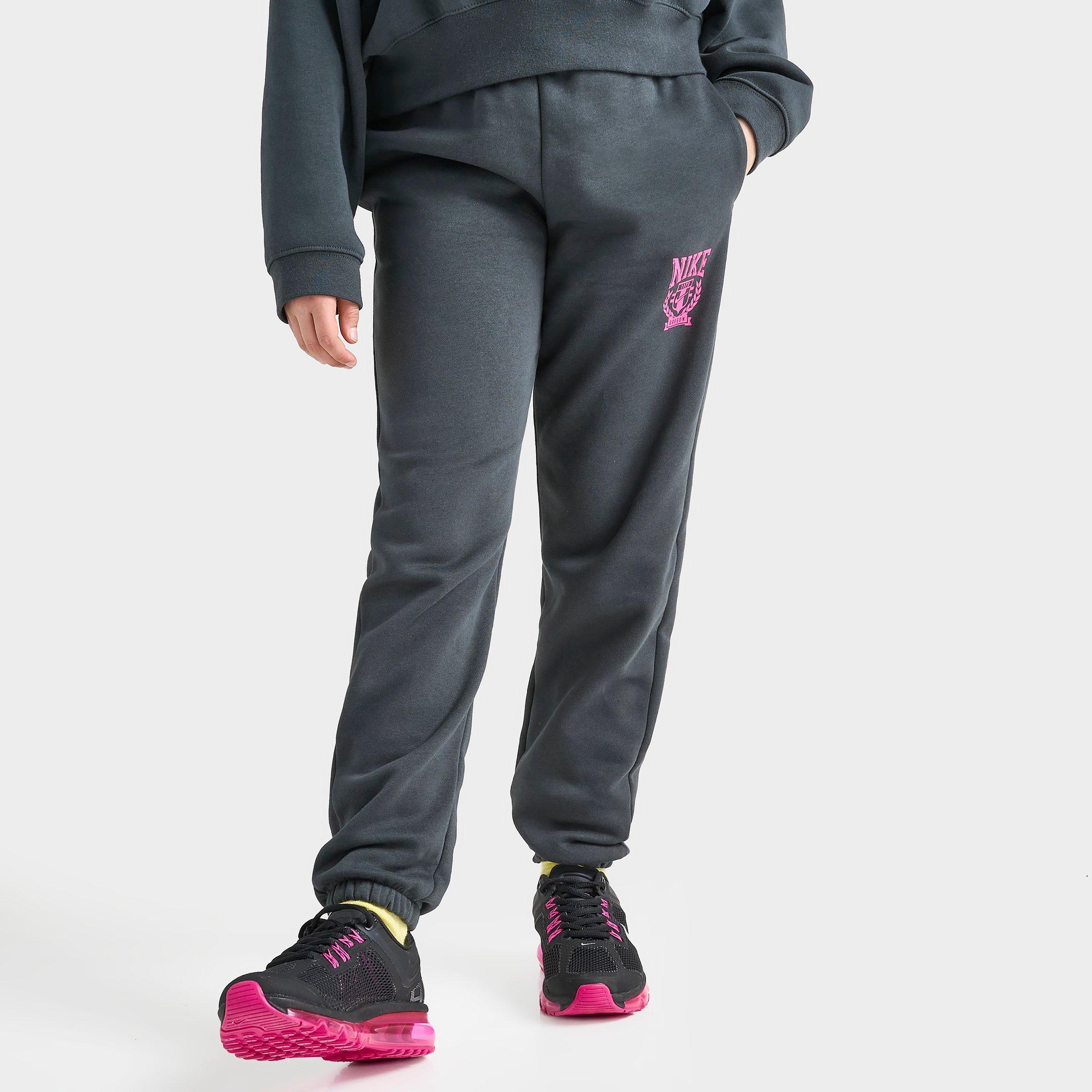 Nike Kids'  Girls' Sportswear Oversized Fleece Jogger Pants In Anthracite