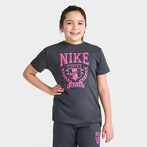 Nike Kids'  Girls' Sportswear Trend Boyfriend T-shirt In Anthracite