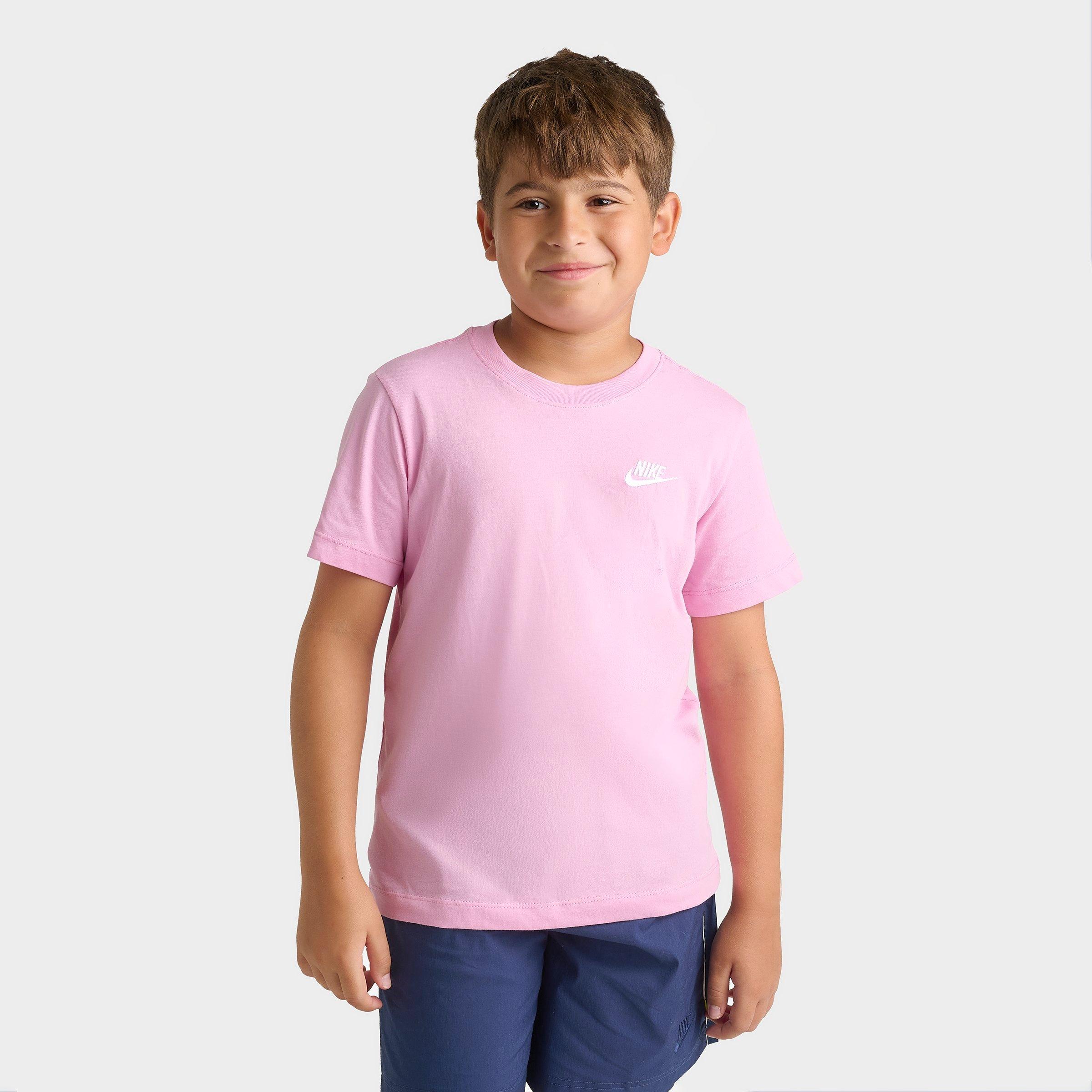 Nike Big Kids Sportswear T-Shirt in Pink Rise Size: Large