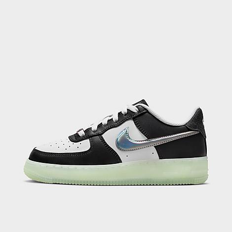 Shop Nike Big Kids' Air Force 1 Lv8 Casual Shoes (1y-7y) In White/vapor Green/black