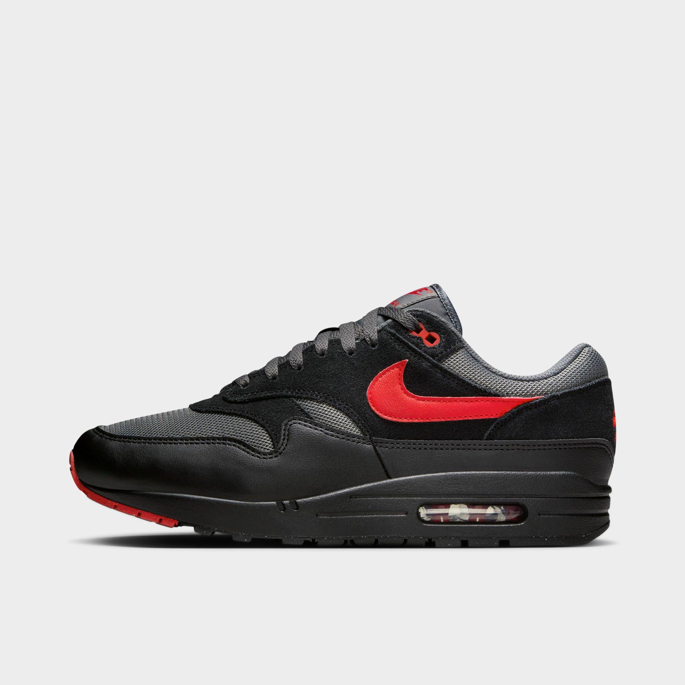 Nike Men's Air Max 1 Casual Shoes in Red/Black/Black Size 13