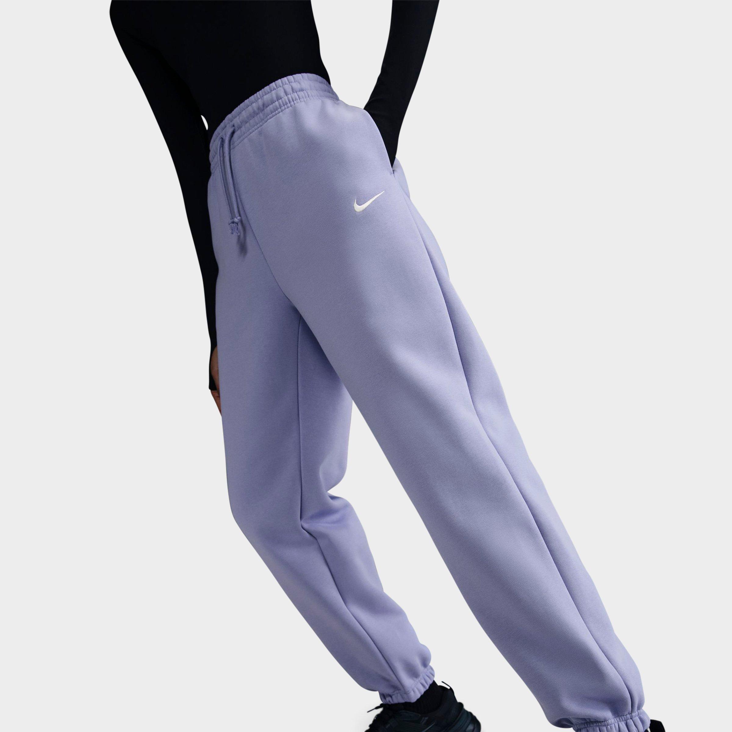 Nike Women's Sportswear Phoenix Fleece Oversized High-Waisted Jogger Pants in Lilac Ice/Sail Size: 2XS