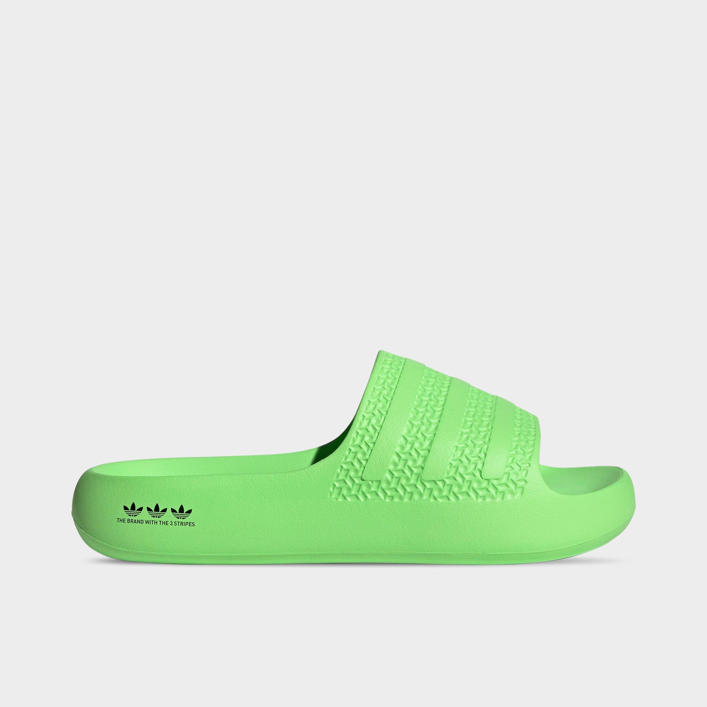 Adidas Originals Adilette Ayoon Sport Slide In Solar Green/black/solar Green