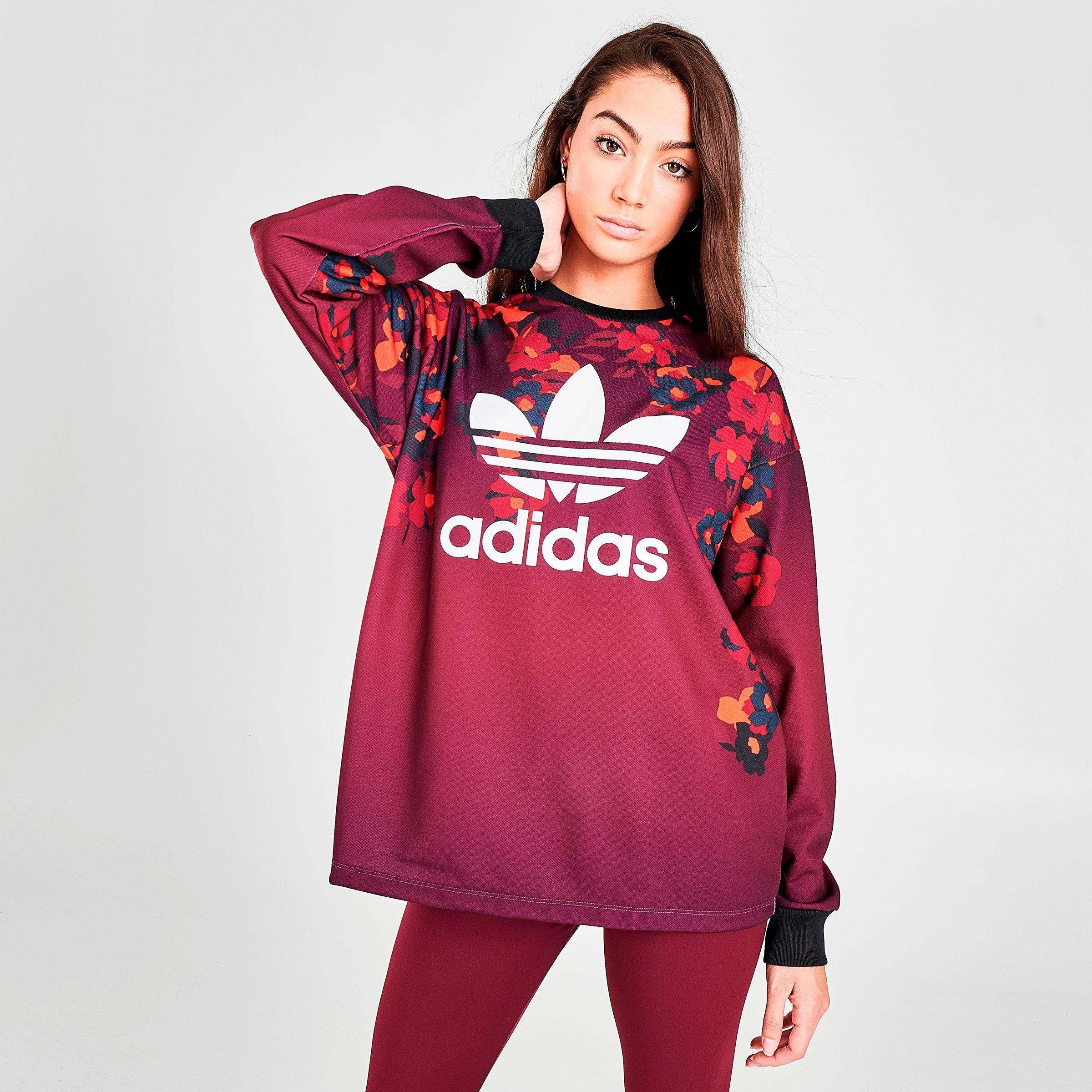 red adidas sweatshirt womens