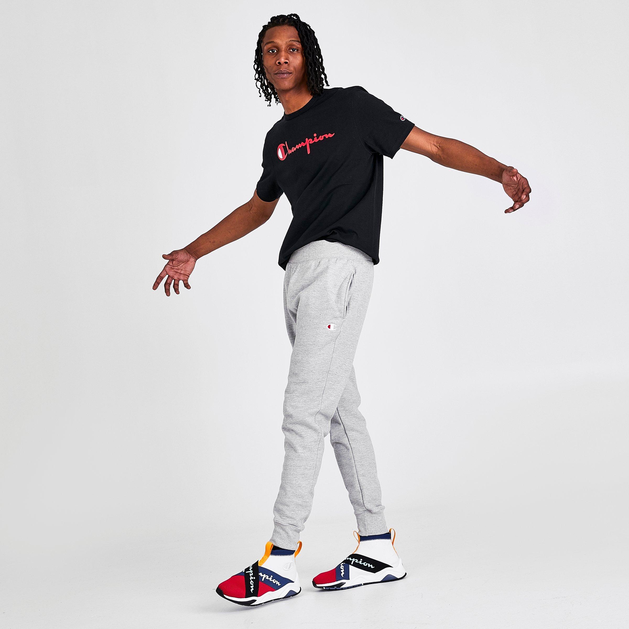 UPC 090563714834 product image for Champion Men's Reverse Weave Logo Jogger Pants in Grey/Oxford Grey Size Small Co | upcitemdb.com