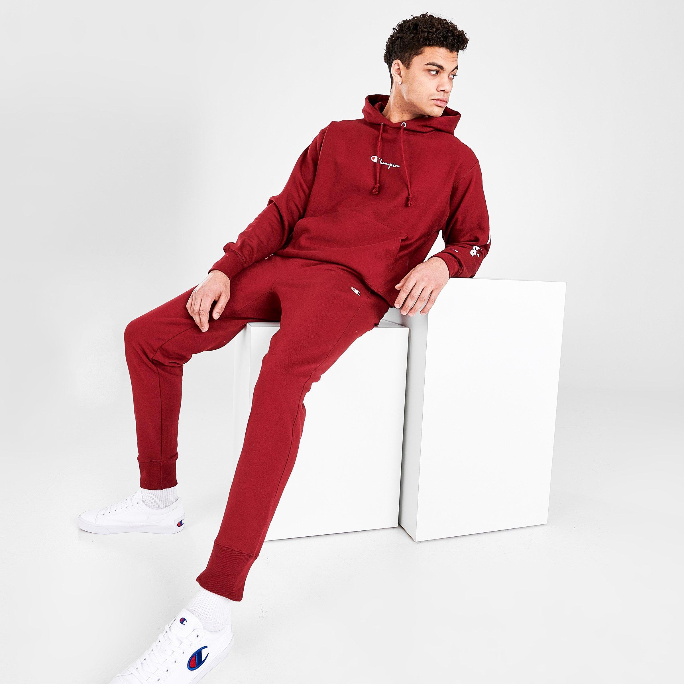 red nike jogging suit mens