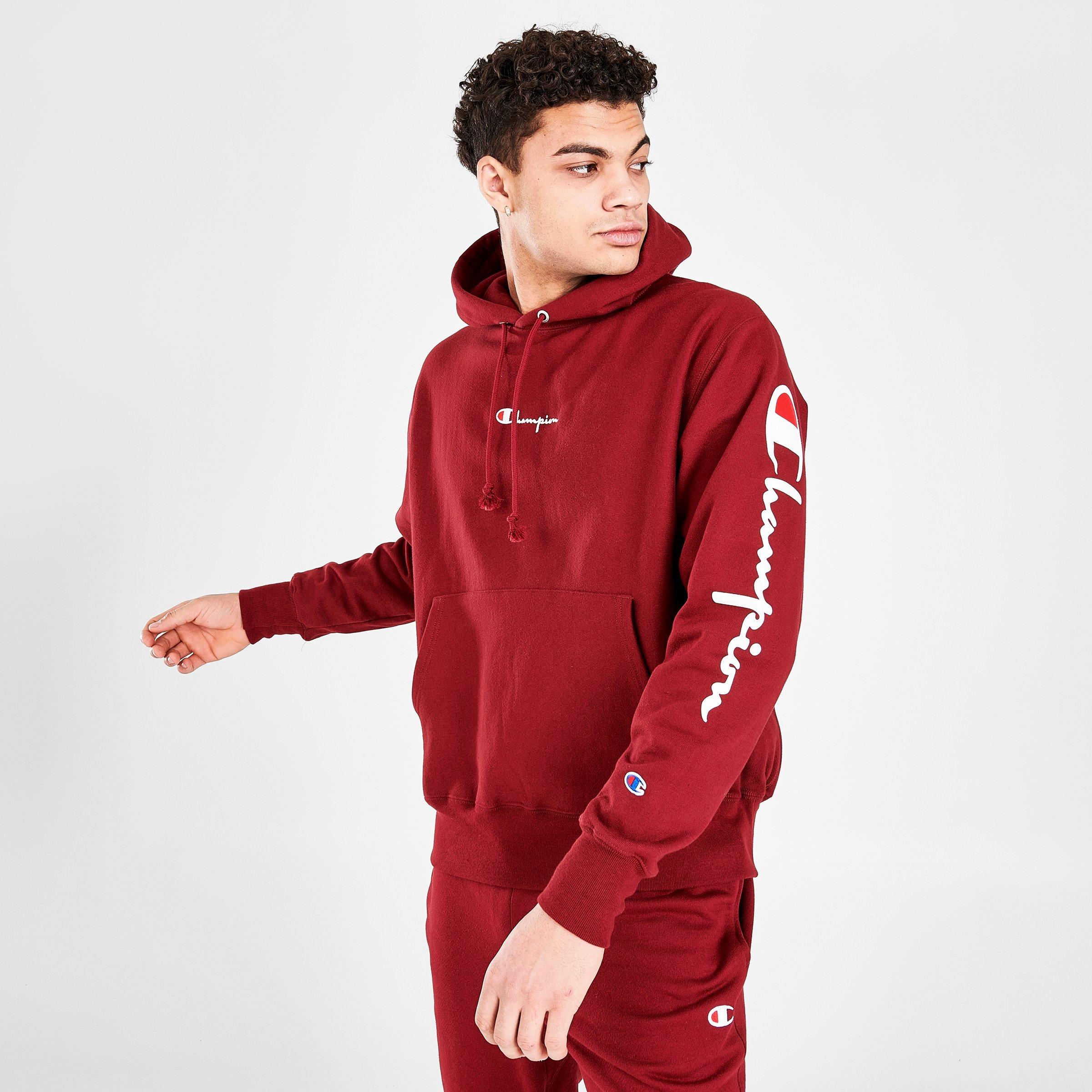 red champion hoodie mens small