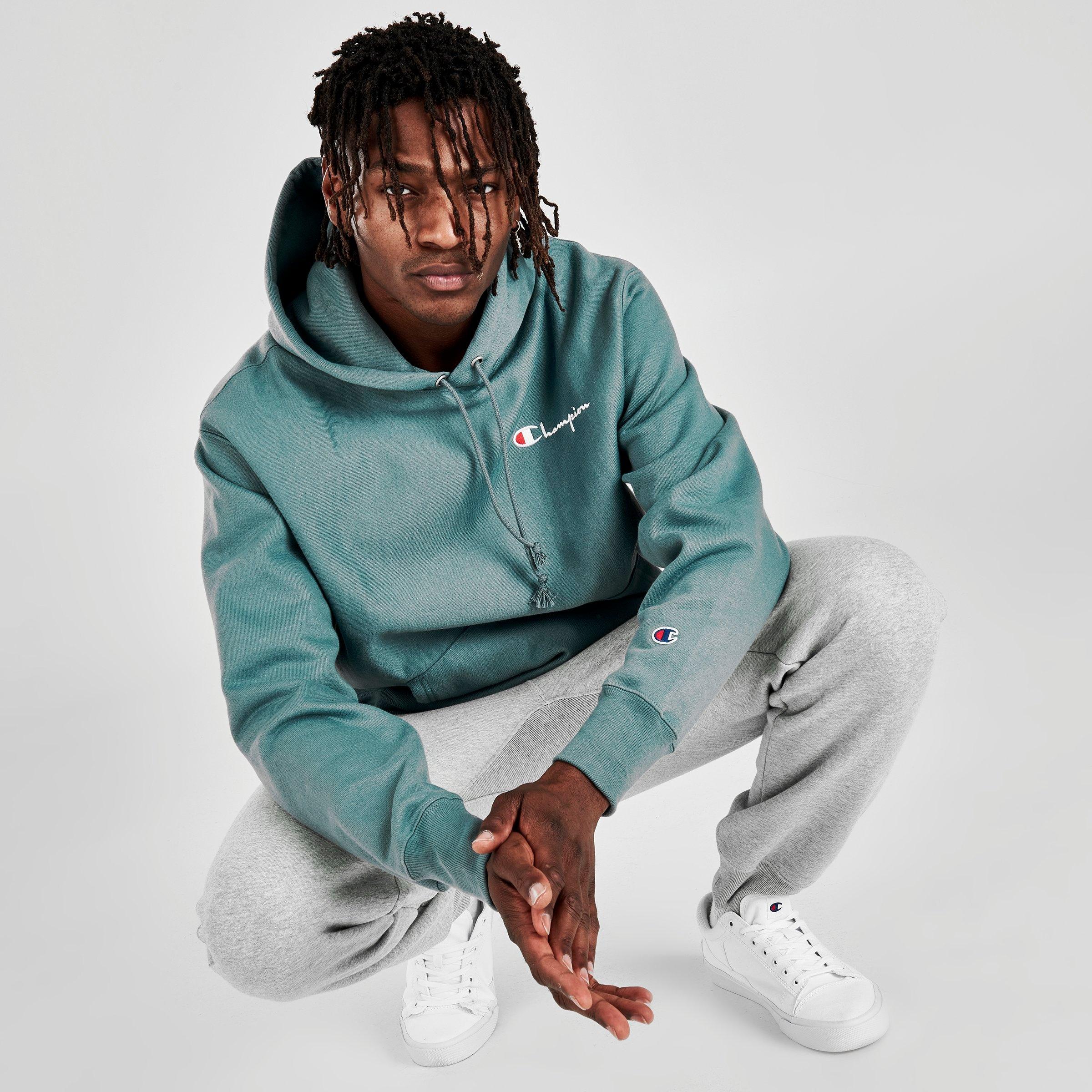 men pink champion hoodie