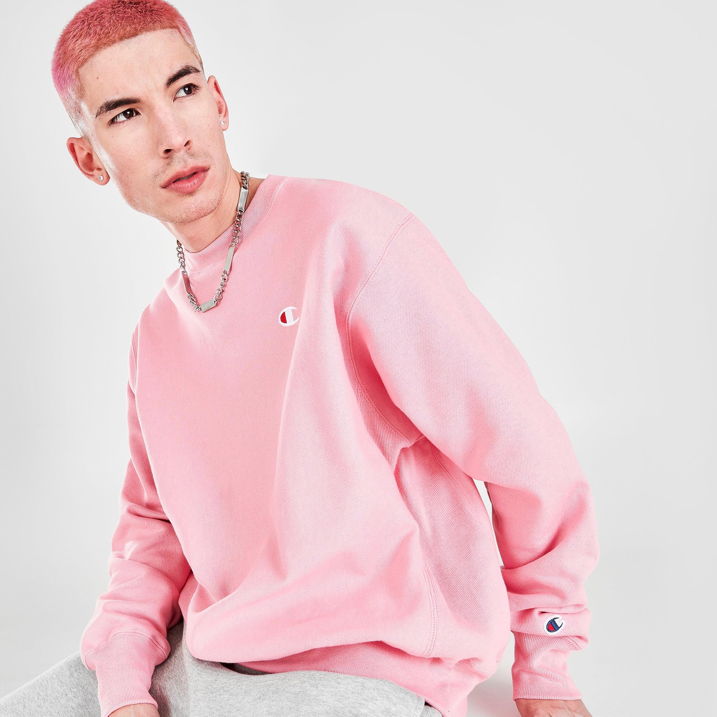 Pink champion shop crewneck sweatshirt