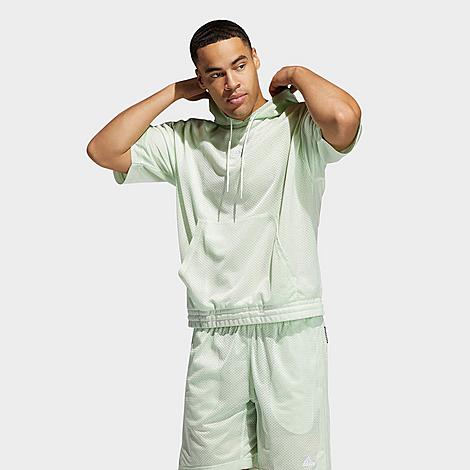 Adidas Originals Adidas Men's Summer Legend Short-sleeve Hoodie In Green Mist