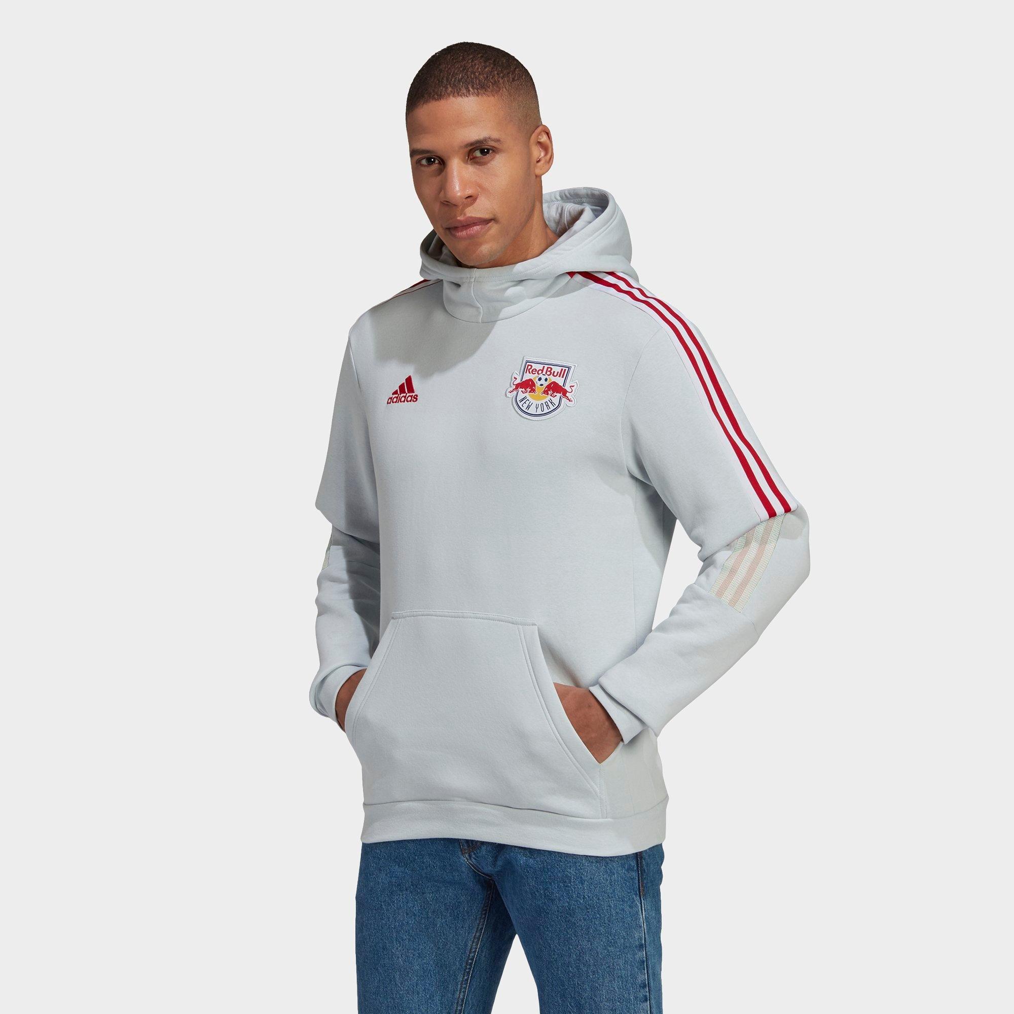 adidas Men's New York Red Bulls Travel Hoodie in Clear Grey Size: Small