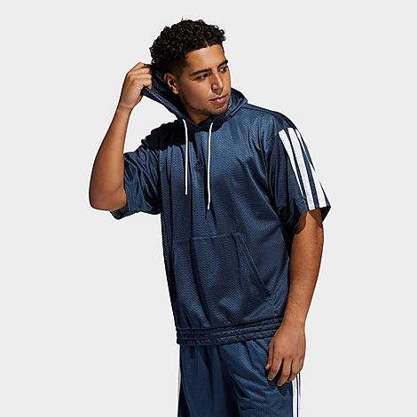Adidas Originals Adidas Men's Summer Legend Short-sleeve Hoodie In Crew Navy