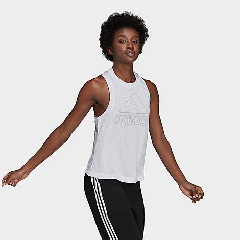 Adidas Originals Adidas Women's Sportswear Double-layer Mesh Tank Top In White