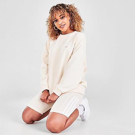 Adidas Women’s Originals No-Dye Crewneck Sweatshirt in Beige/Non Dyed Size Large Cotton
