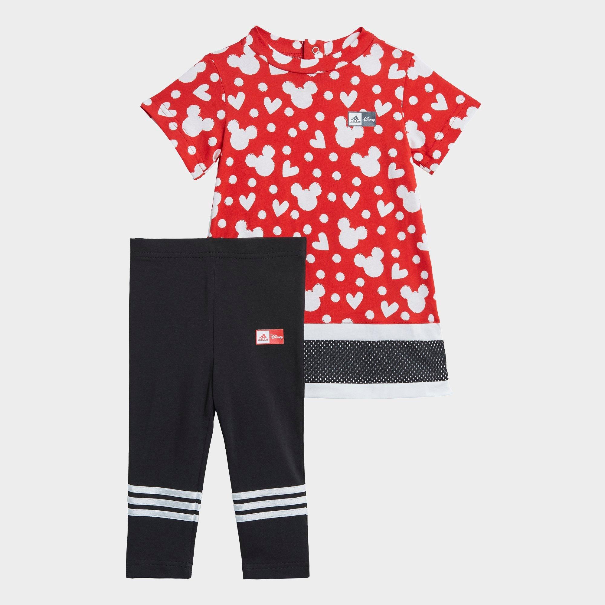 Adidas Originals Babies' Adidas Girls' Infant And Toddler Disney Minnie  Mouse Dress And Leggings Summer Set In Vivid Red/white/black | ModeSens