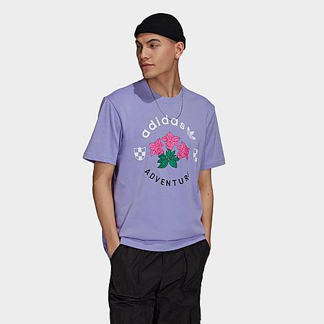 Adidas Originals Adidas Men's Originals Adventure Flowers T-shirt In Light Purple