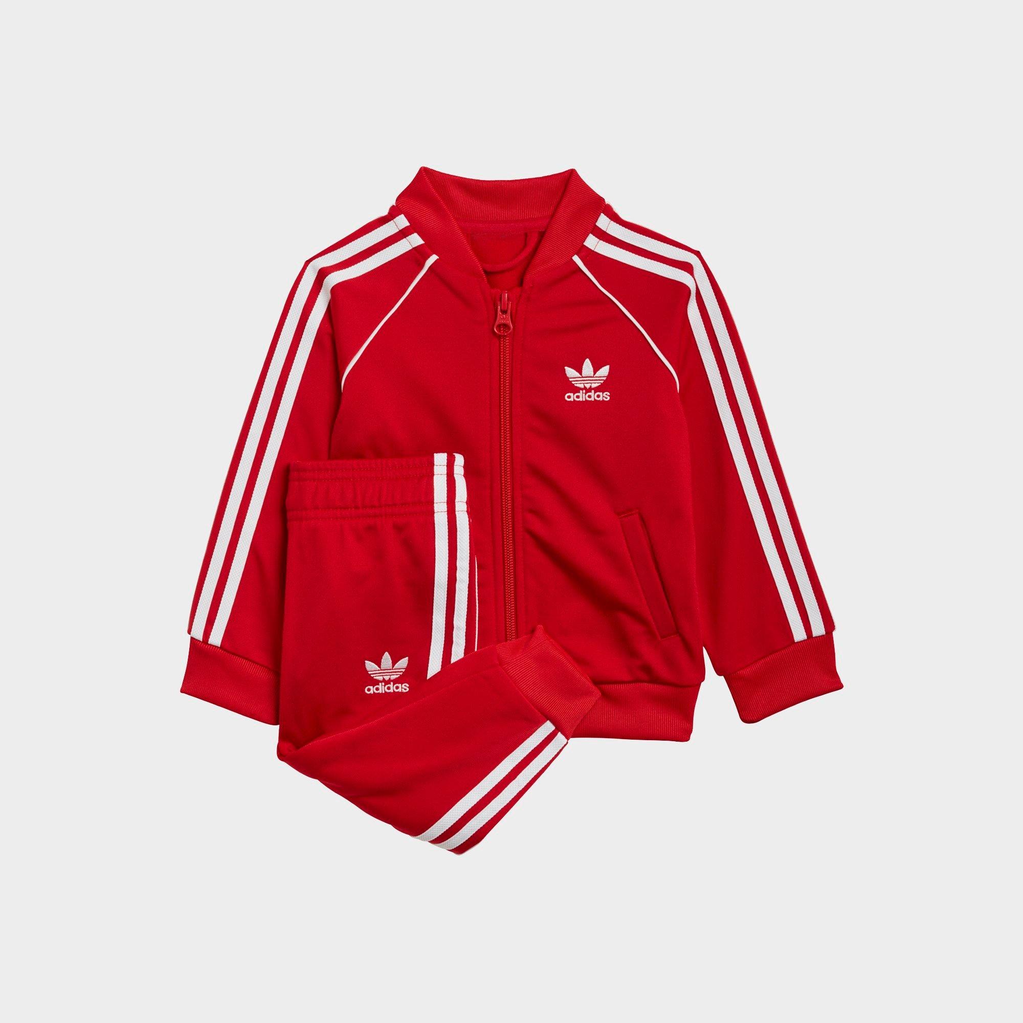 girls red adidas tracksuit