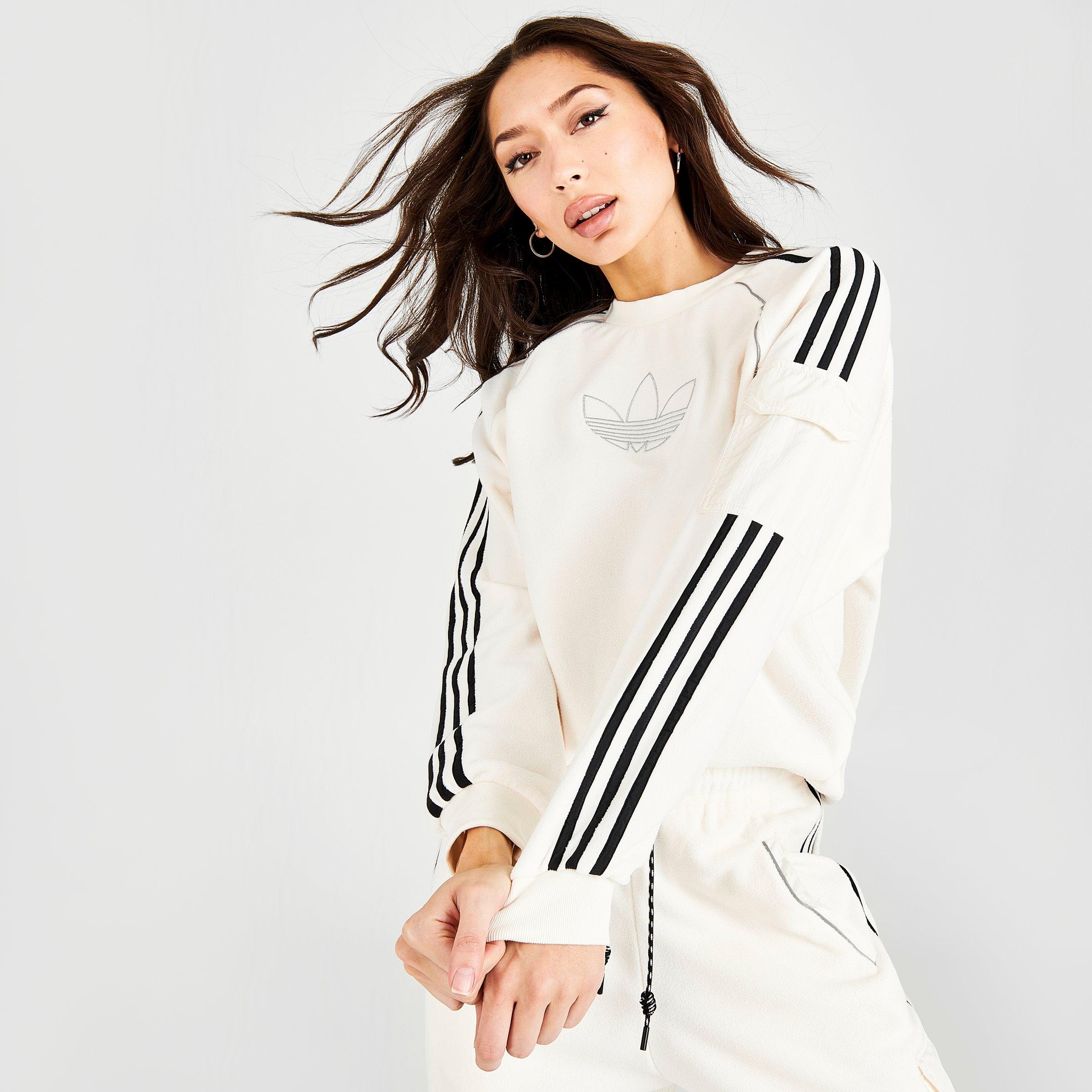 womens adidas white sweatshirt