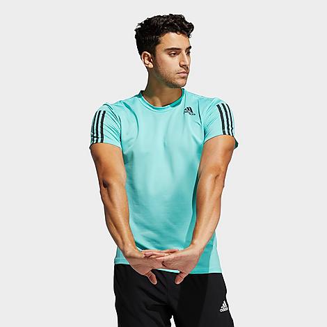 Adidas Originals Adidas Men's Primeblue Aeroready 3-stripes Slim T-shirt Size Small Polyester/plastic/jersey In Acid Mint